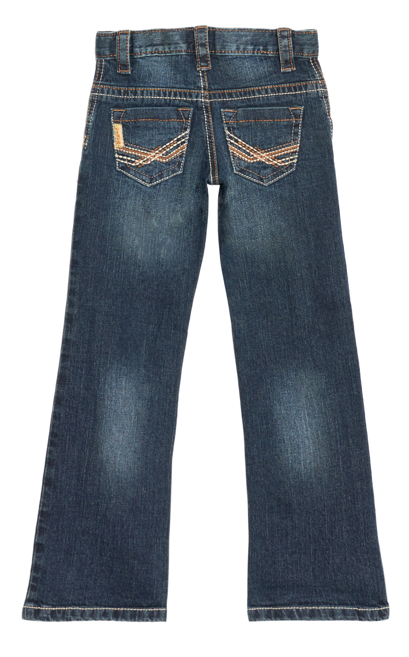 Cinch Boy's Dark Wash Mid Rise Embroidered Back Pockets Relaxed Fit Arena Flex Bootcut Jeans (4-7) - Image 1
