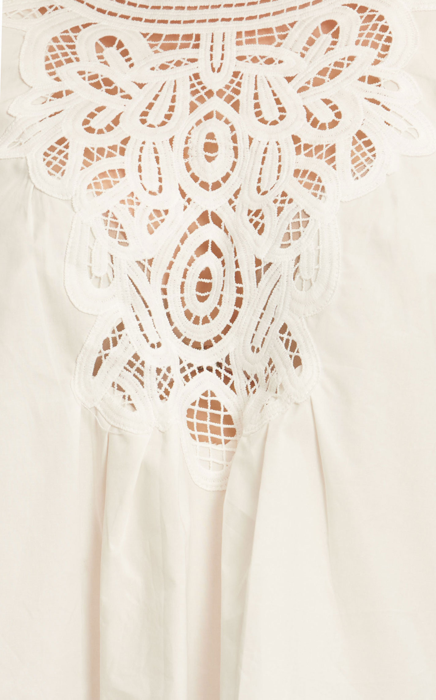 Newbury Kustom Women's White Renaissance Lace Front Short Puff Sleeve Top - Image 1
