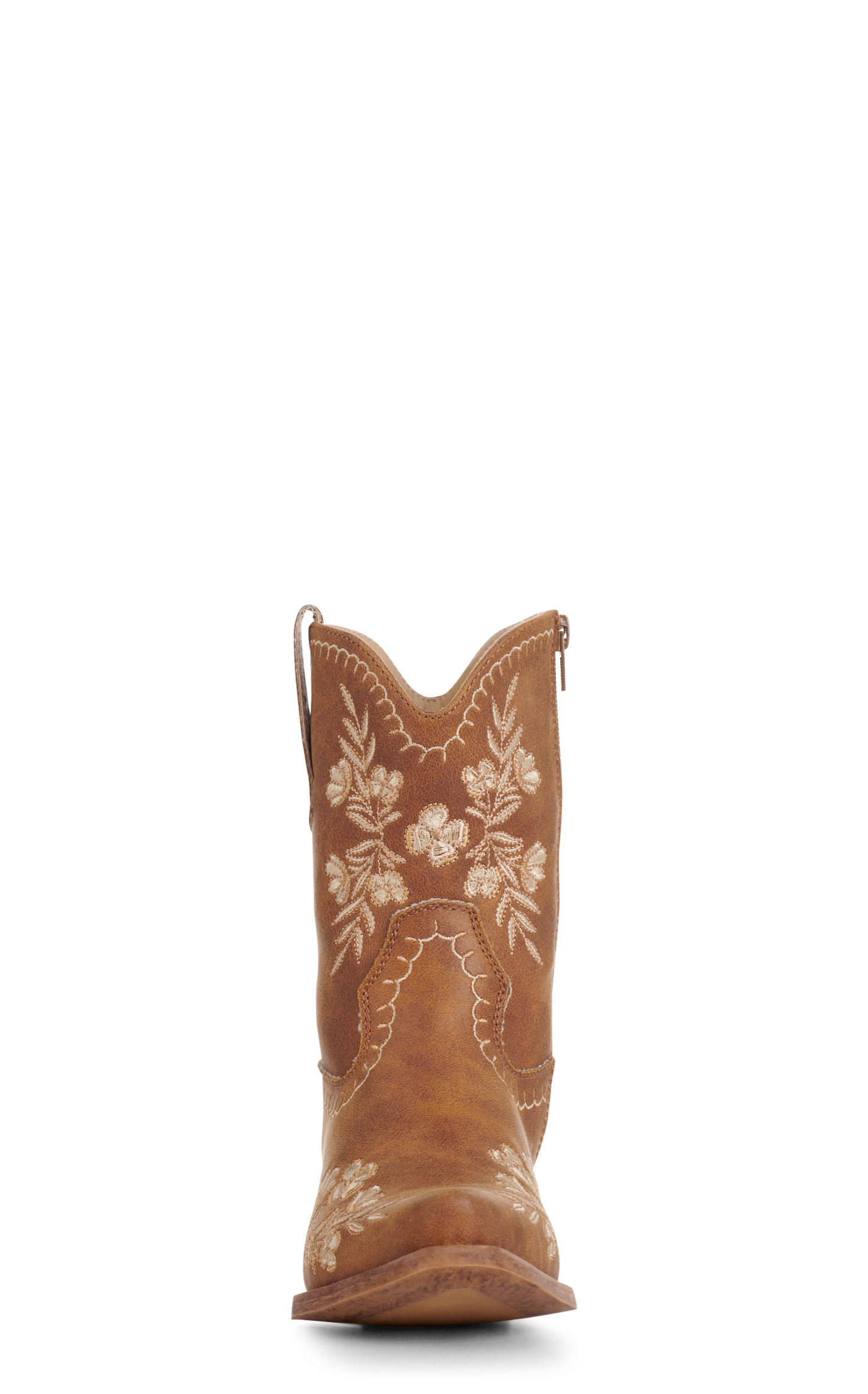 Roper Women's Tan Faux Leather Floral Embroidered Snip Toe Cowboy Boots - Image 1