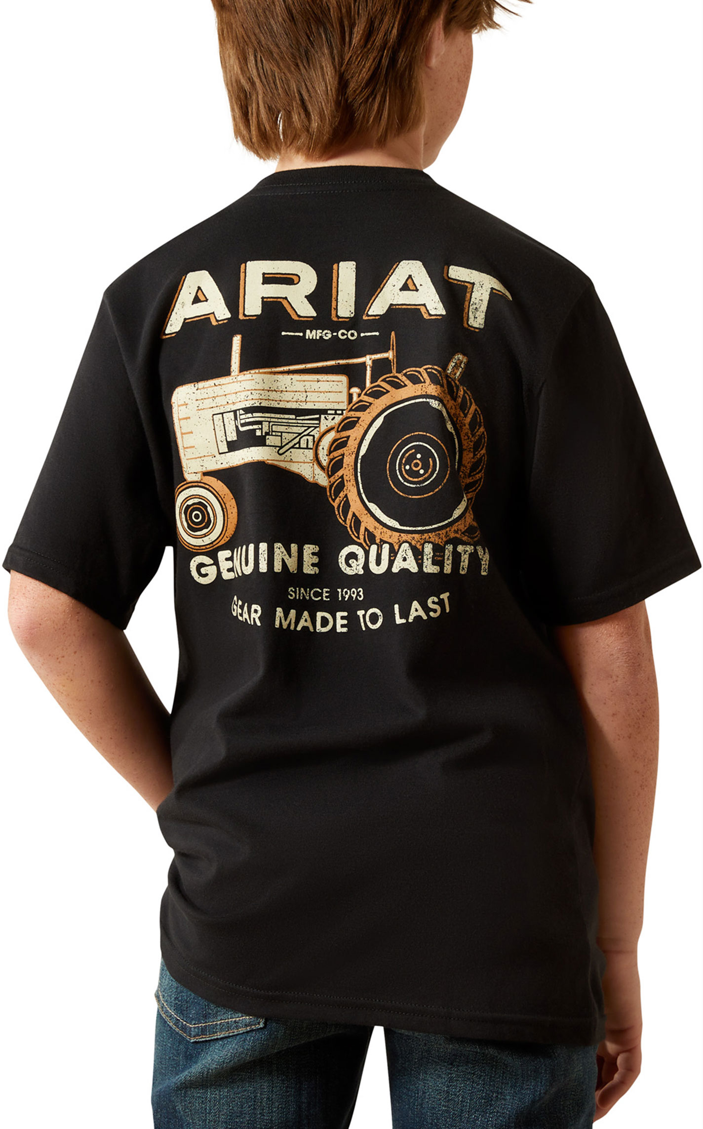Ariat Boy's Gramps Tractor Black Graphic T-Shirt - Image 1