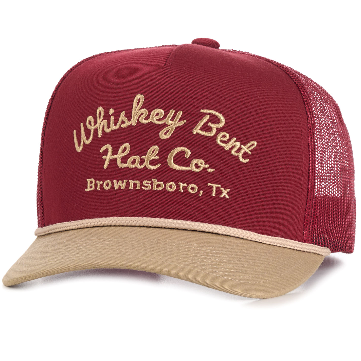 Whiskey Bent Hat Co. Wine & Gold Logo Cap - Image 1