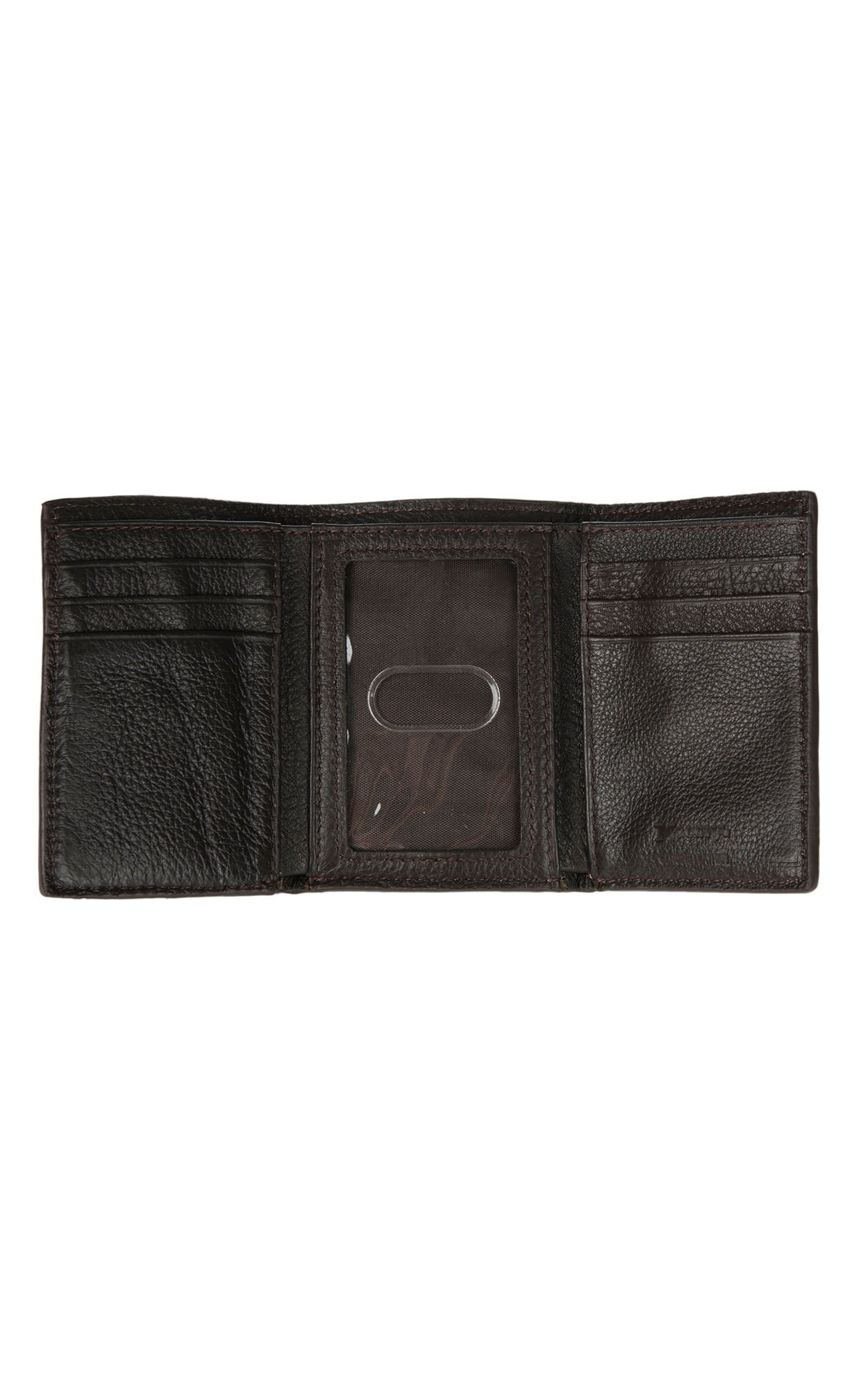Nocona Tan Floral and Basket Weave Tooled Tri-fold Wallet - Image 1