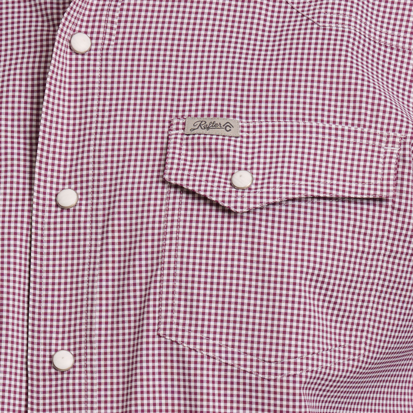 Rafter C Outdoors Men's burgundy Gingham Lefty Fishing Shirt - Image 3