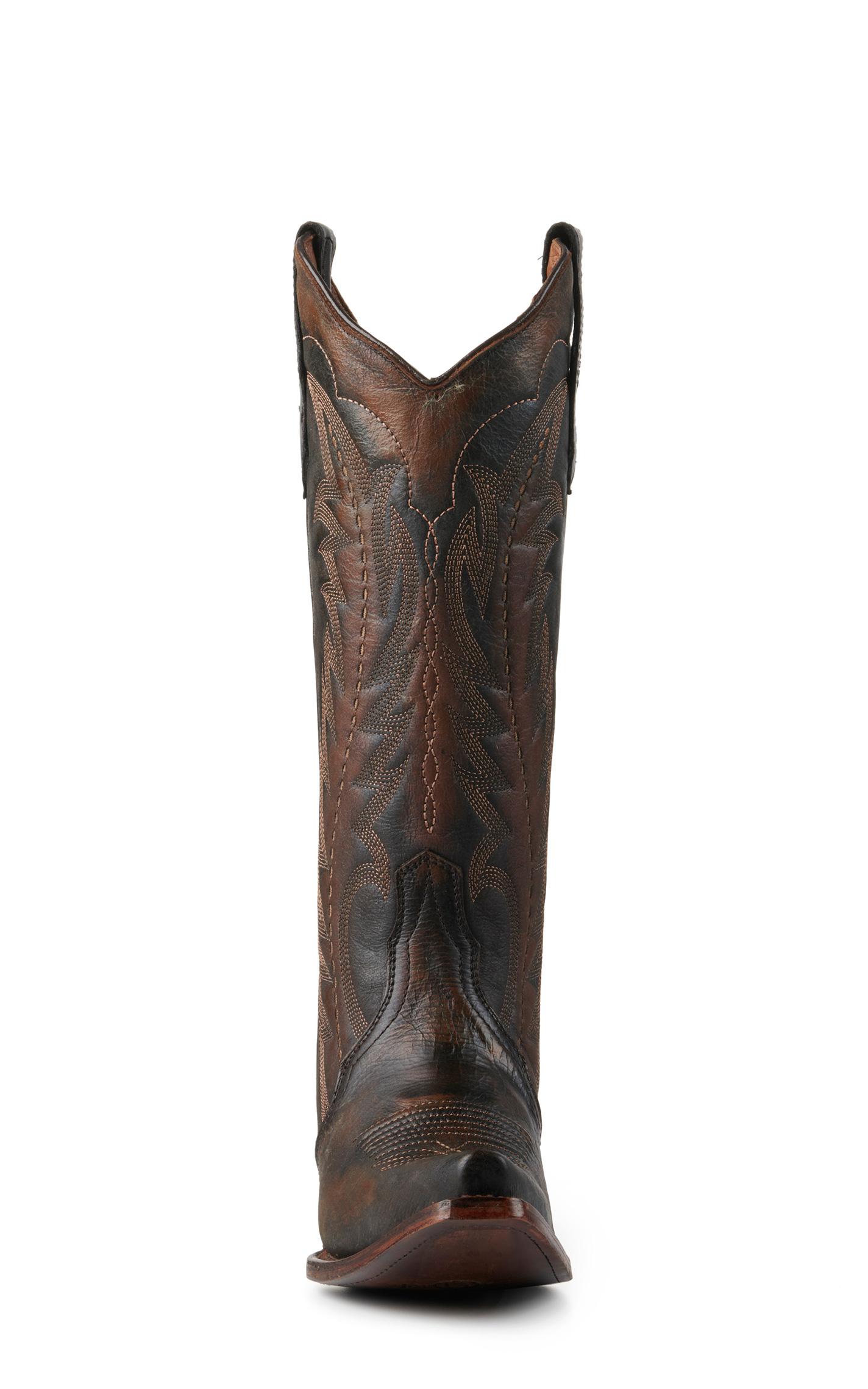 Circle G by Corral Women's Distressed Dark Brown with Embroidery & Triad Snip Toe Cowboy Boots - Image 1