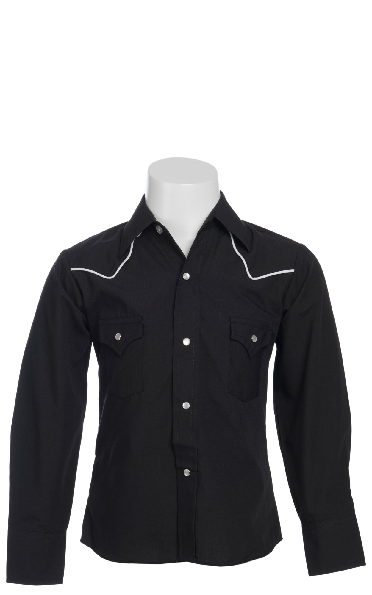 Ely Cattleman Boys' Black Long Sleeve Western Shirt - Image 1