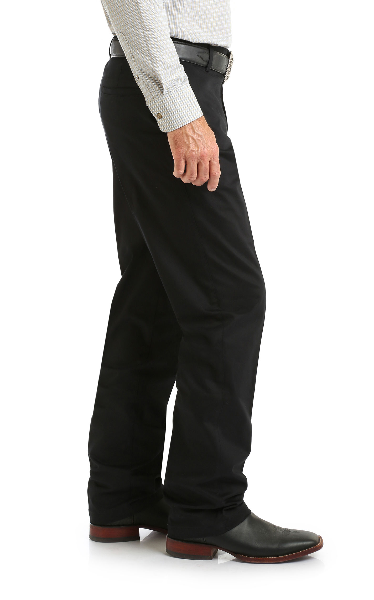 Wrangler Men's Black Flat Front Relaxed Fit Wrinkle Resistant Casual Pants - Tall - Image 1