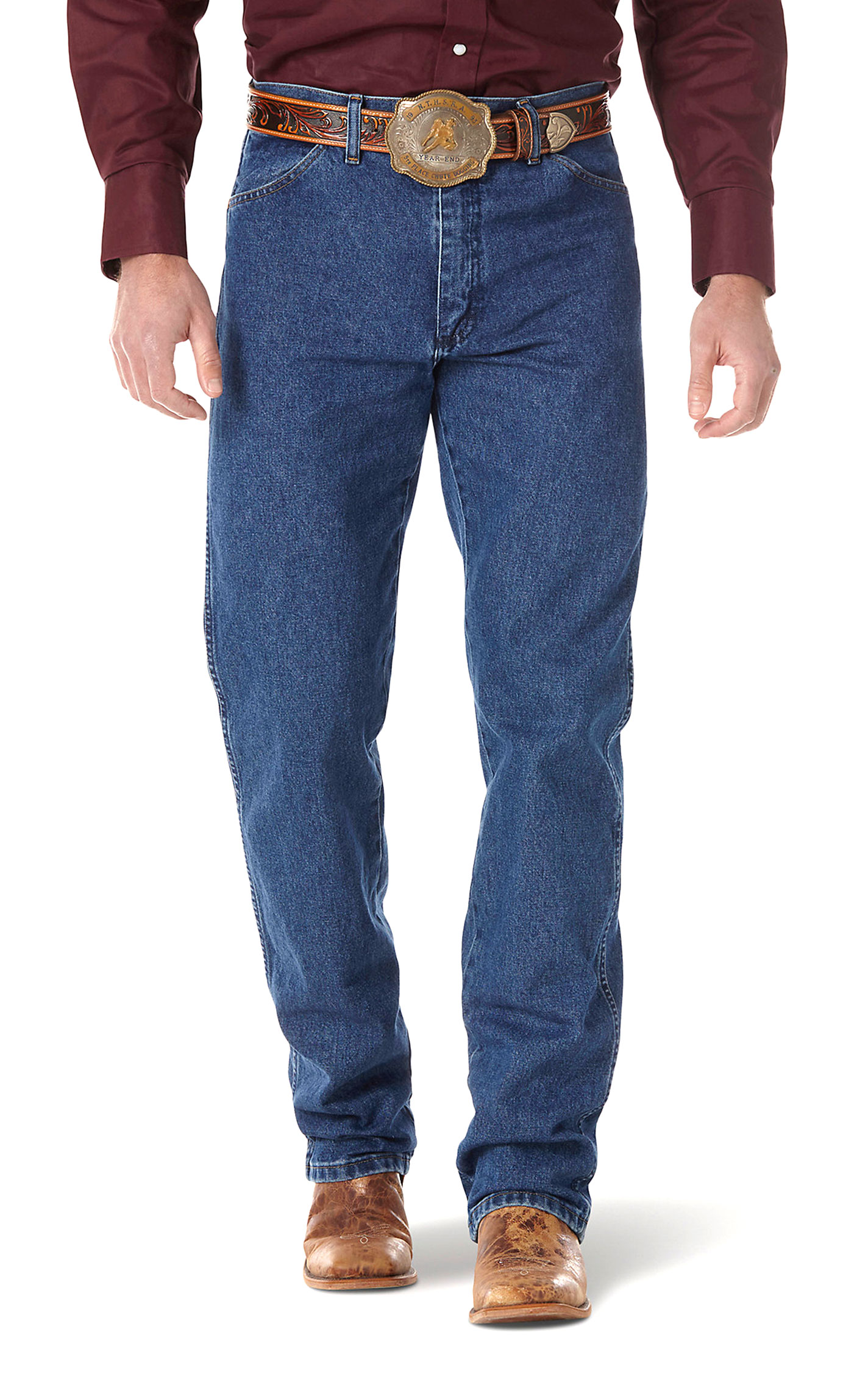 Wrangler Men's Cowboy Cut Medium Stonewash High Rise Tapered Leg Jeans - Image 1