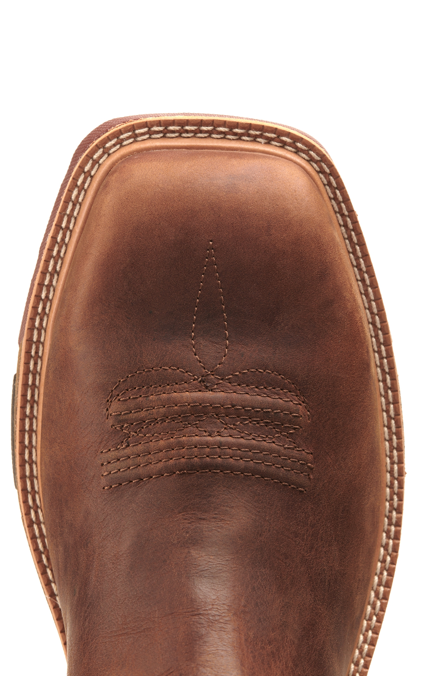Twisted X Men's Mocha Brown and Navy Blue with Cross Embroidery Waterproof Wide Square Alloy Toe Work Boot - Image 1