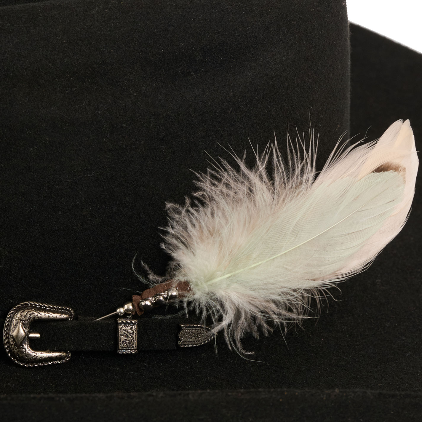 Cowgirl Confetti Silver Beading & Colorful Feather Hat Pin - Image 1
