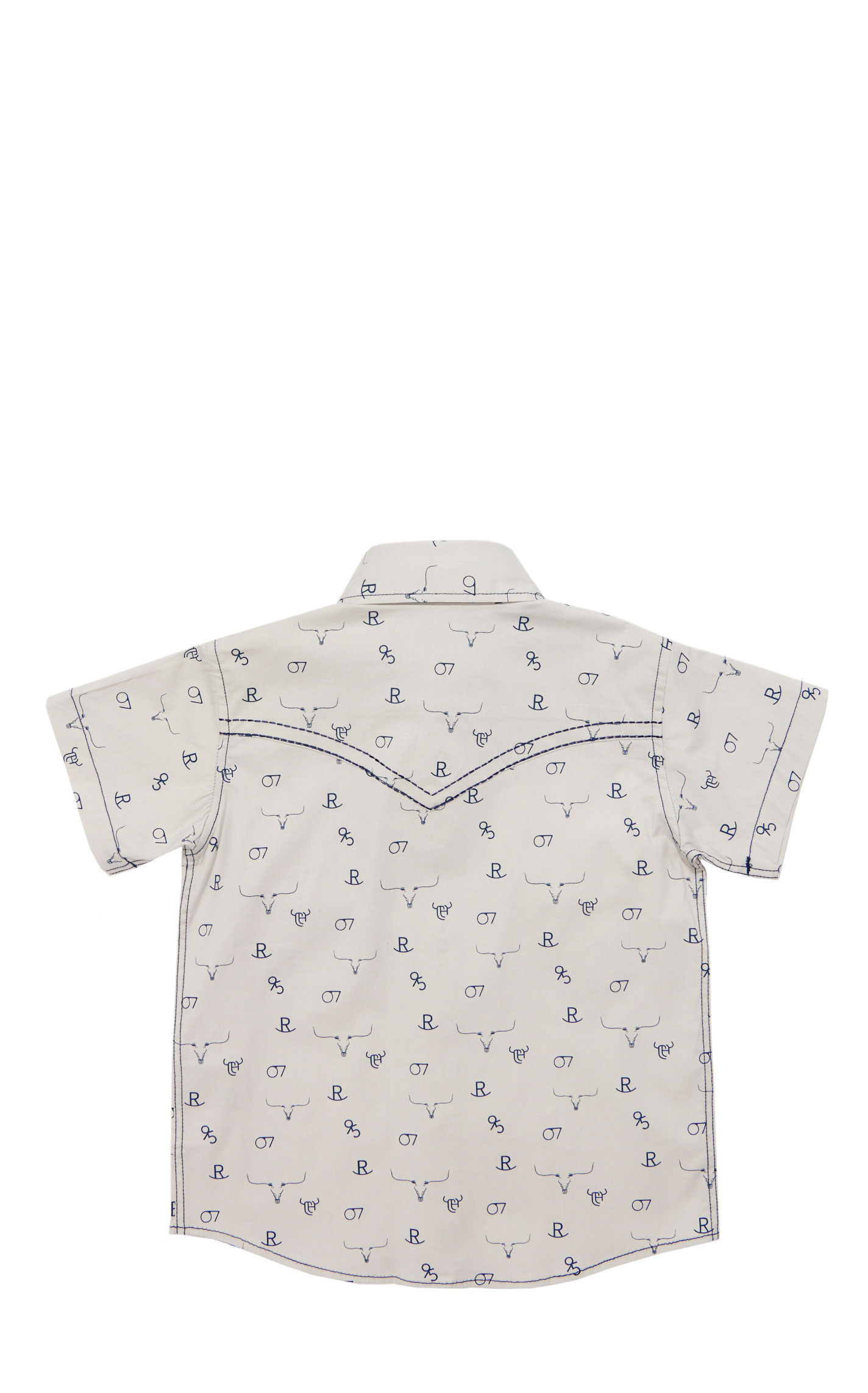 Cowboy Hardware Boy's Light Gray Branding Iron Print Western Shirt - Image 1