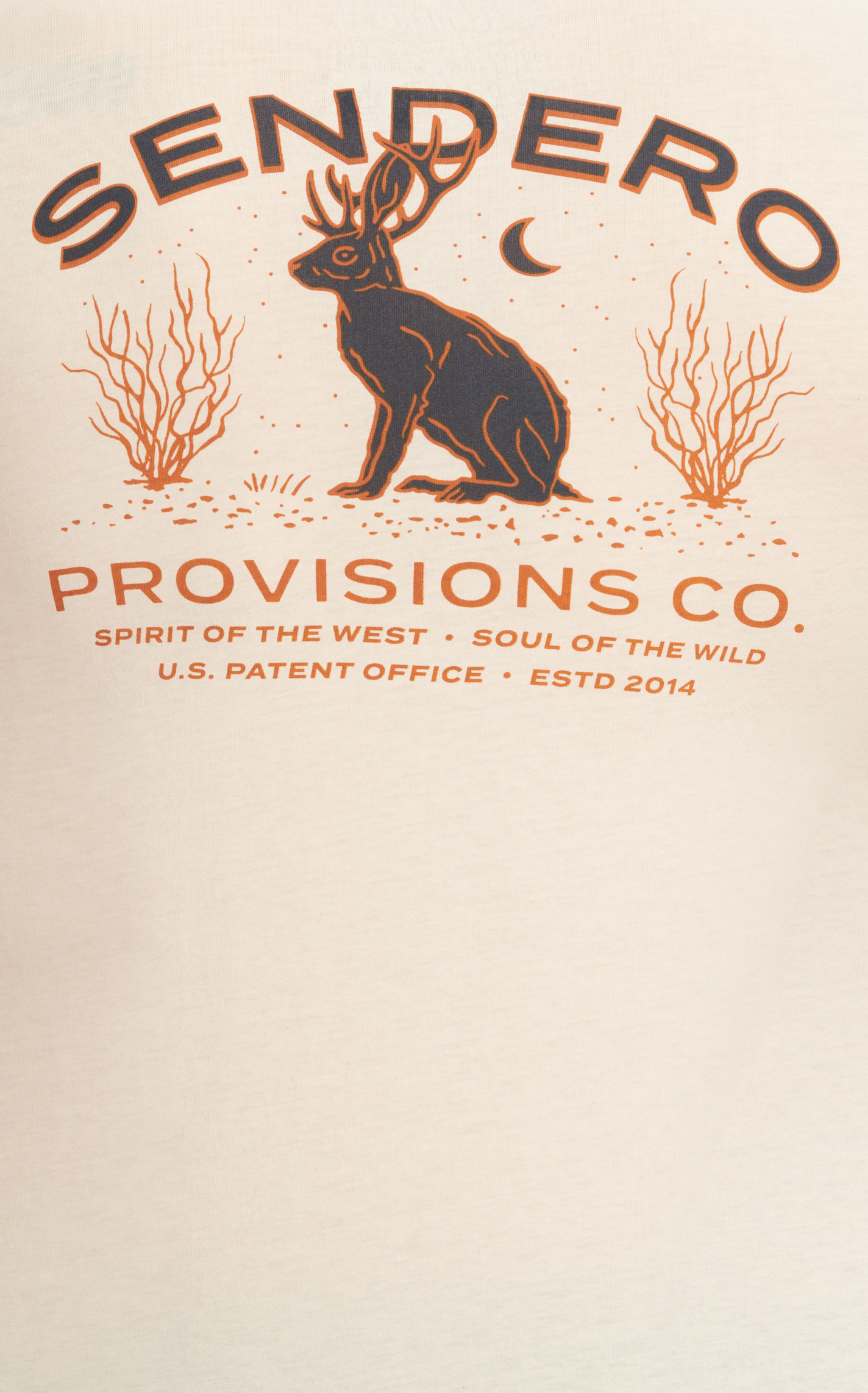 Sendero Provisions Co. Men's Bone Jackalope Desert Night  Logo Graphic Short Sleeve T-Shirt - Image 1
