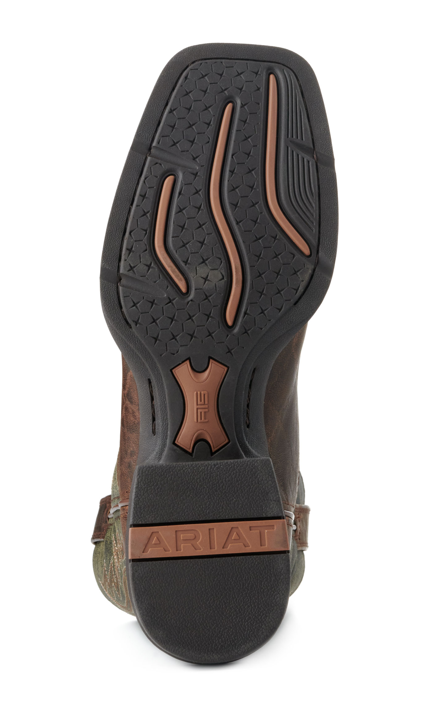 Ariat Men's Sport Big Country Green and Mahogany Elephant Print Wide Square Toe Cowboy Boots - Image 1