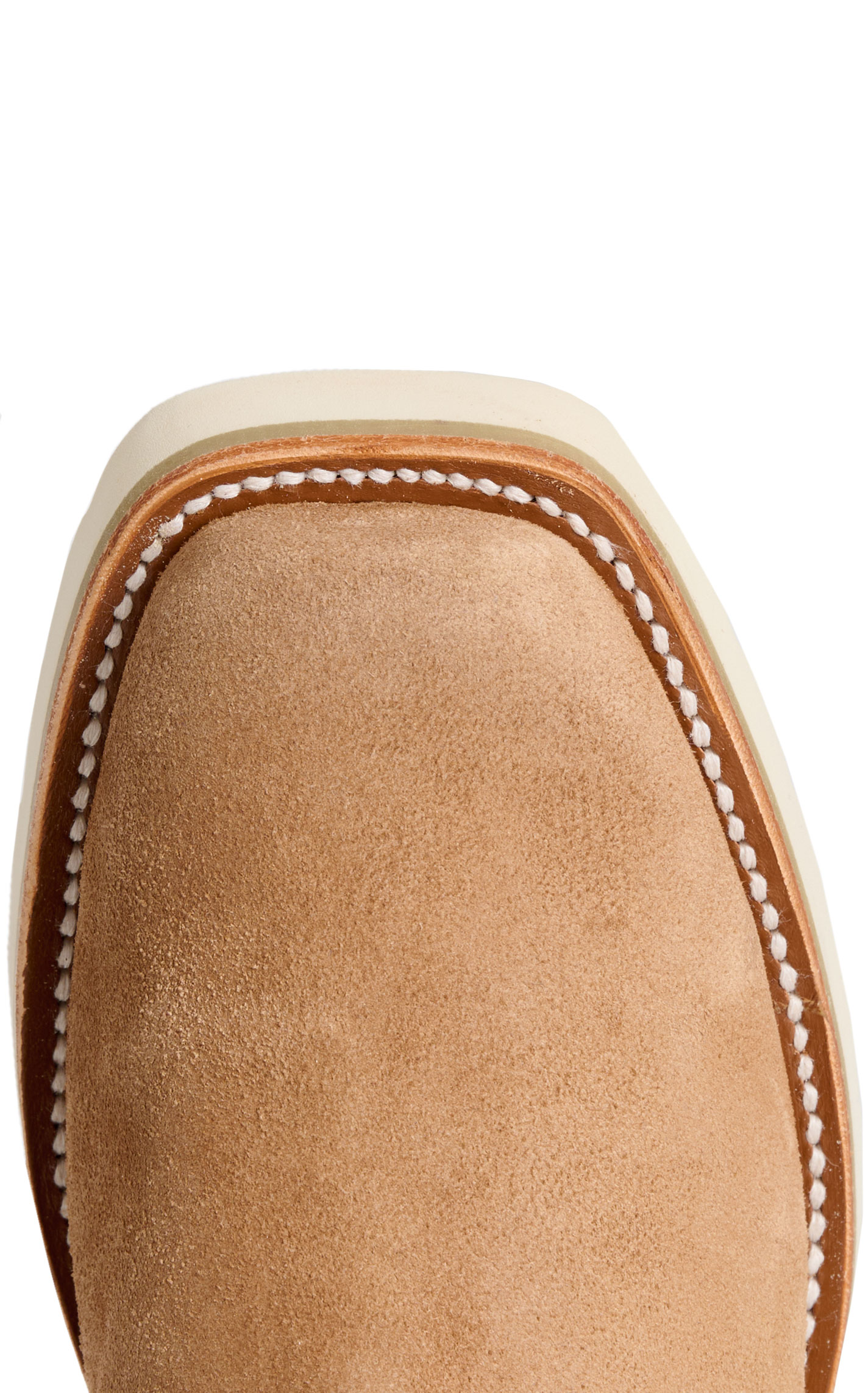 Anderson Bean Women's Macie Bean Tan Suede Square Toe Wedge Booties - Image 1