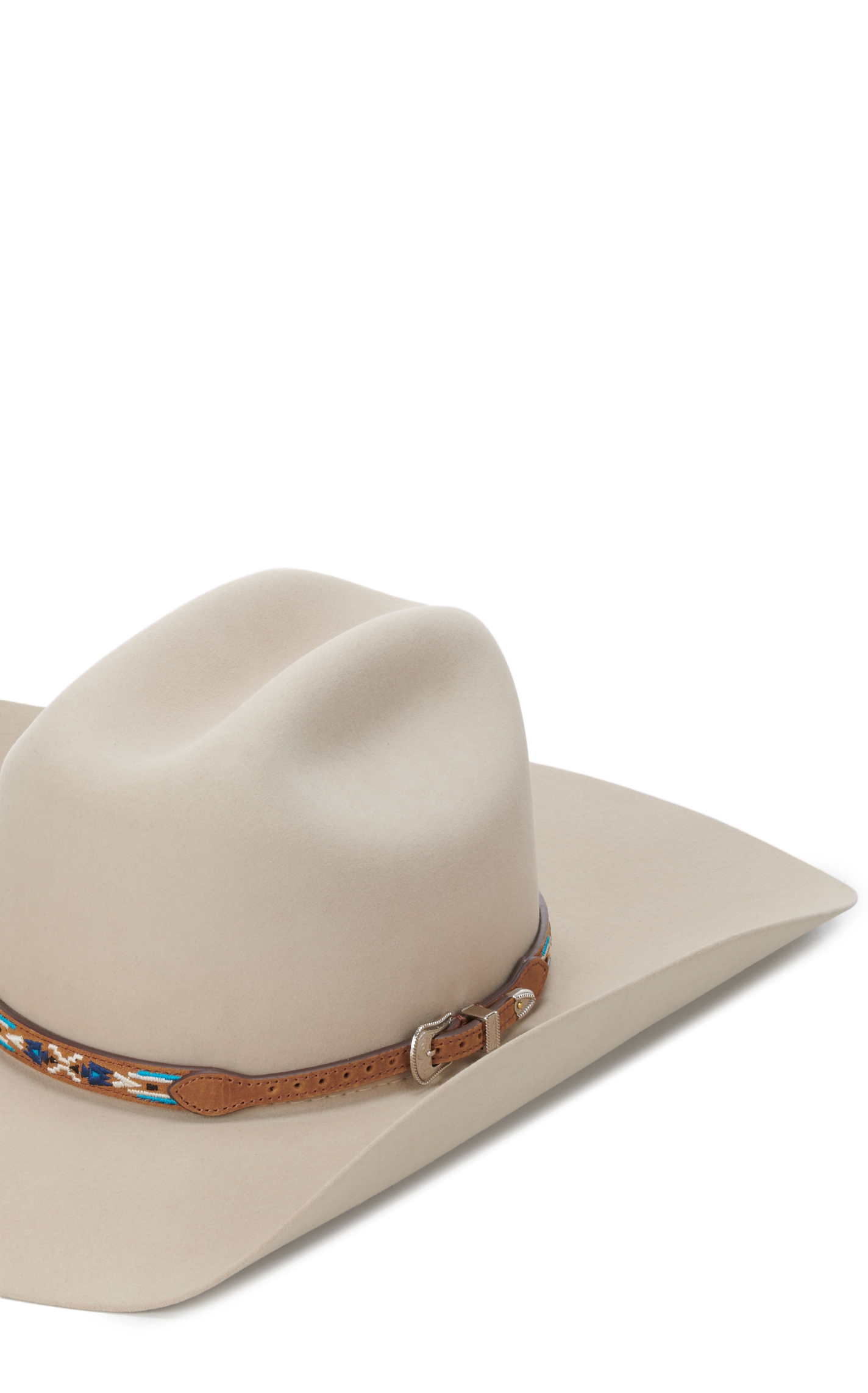 Twister Brown with Aztec Embroidery Leather Hatband - Image 1