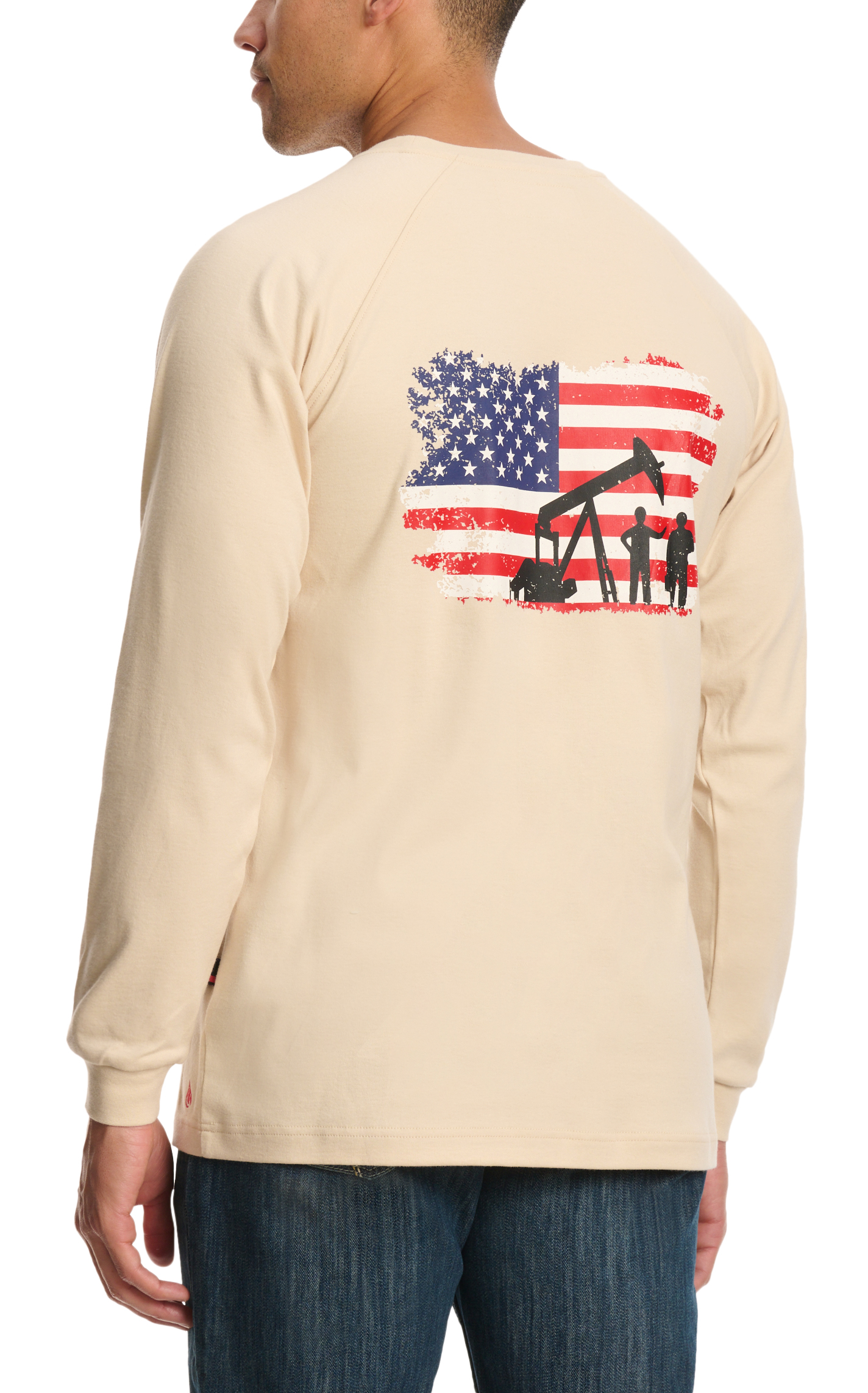 Forge Men's Sand American Flag Rig FR T-Shirt - Image 1