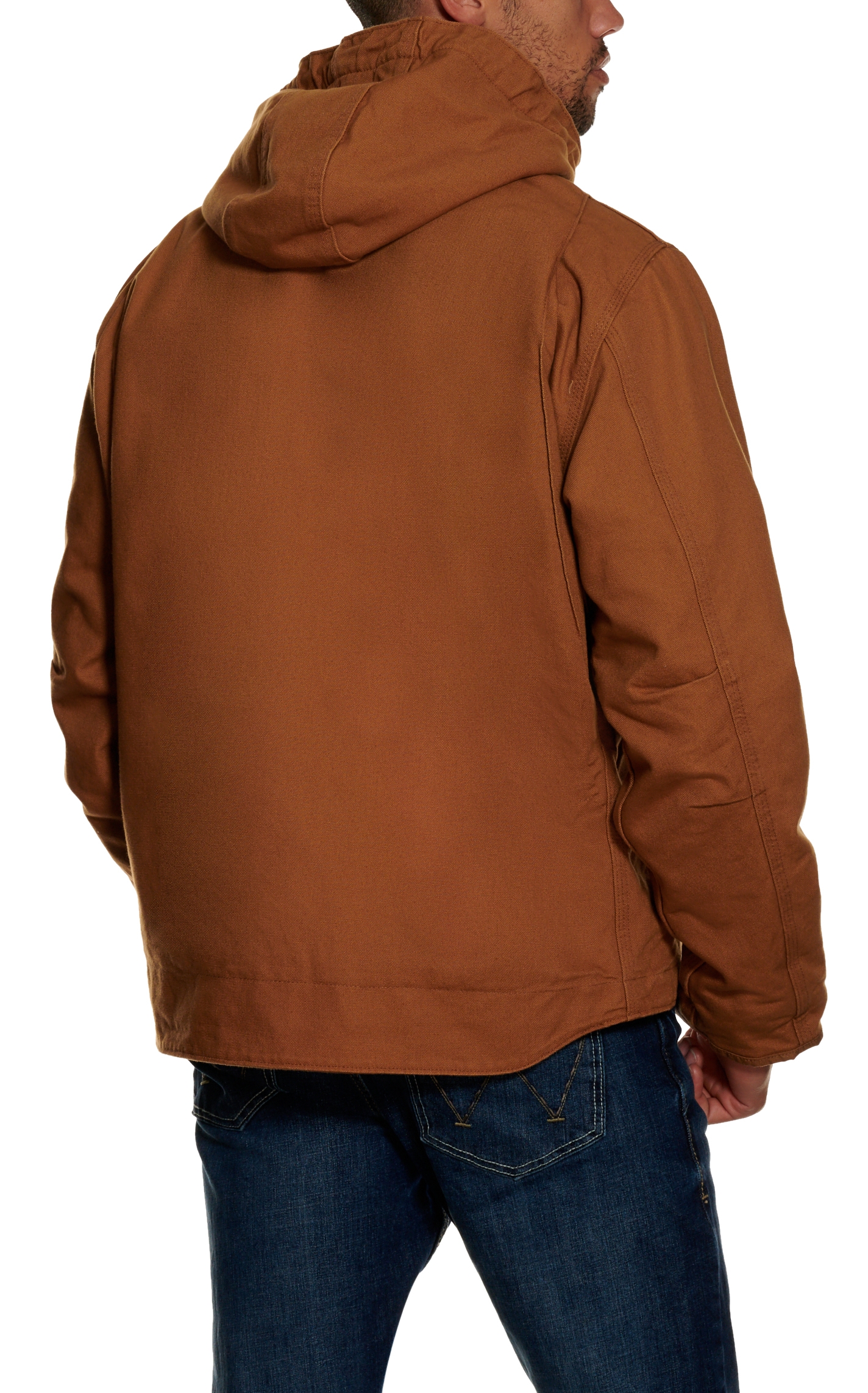 Carhartt Men's Washed Duck Brown Sherpa Lined Jacket - Image 1
