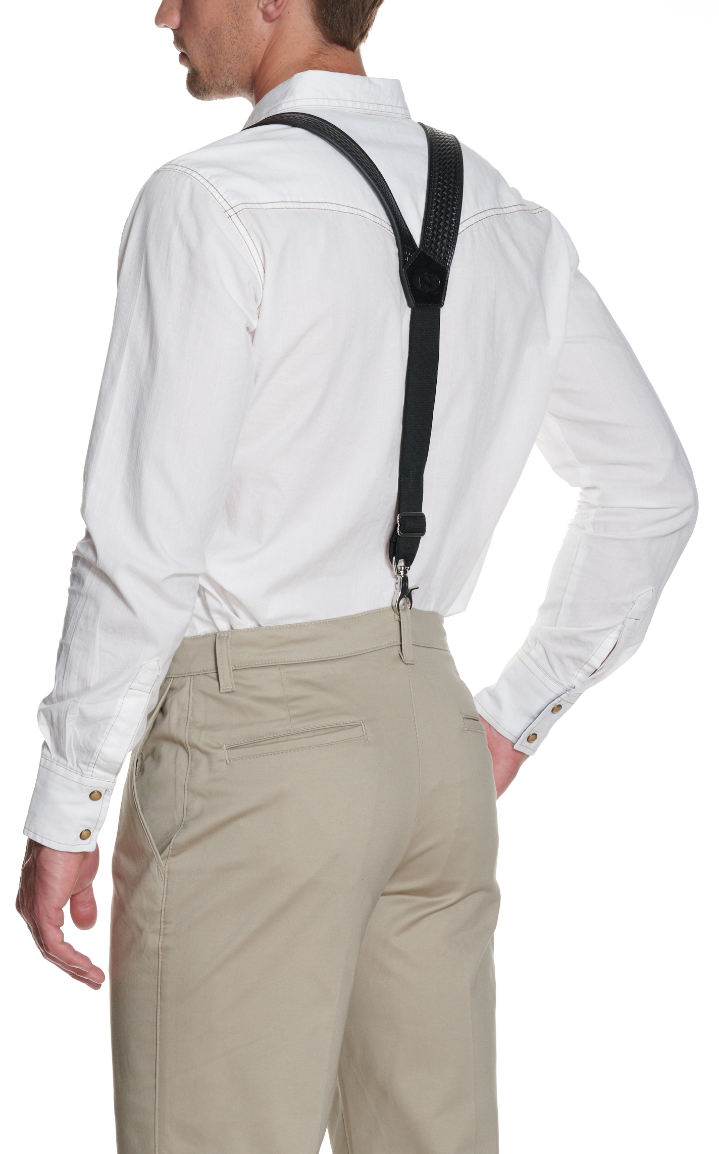 Nocona Black Basket Weave Suspenders - Image 1