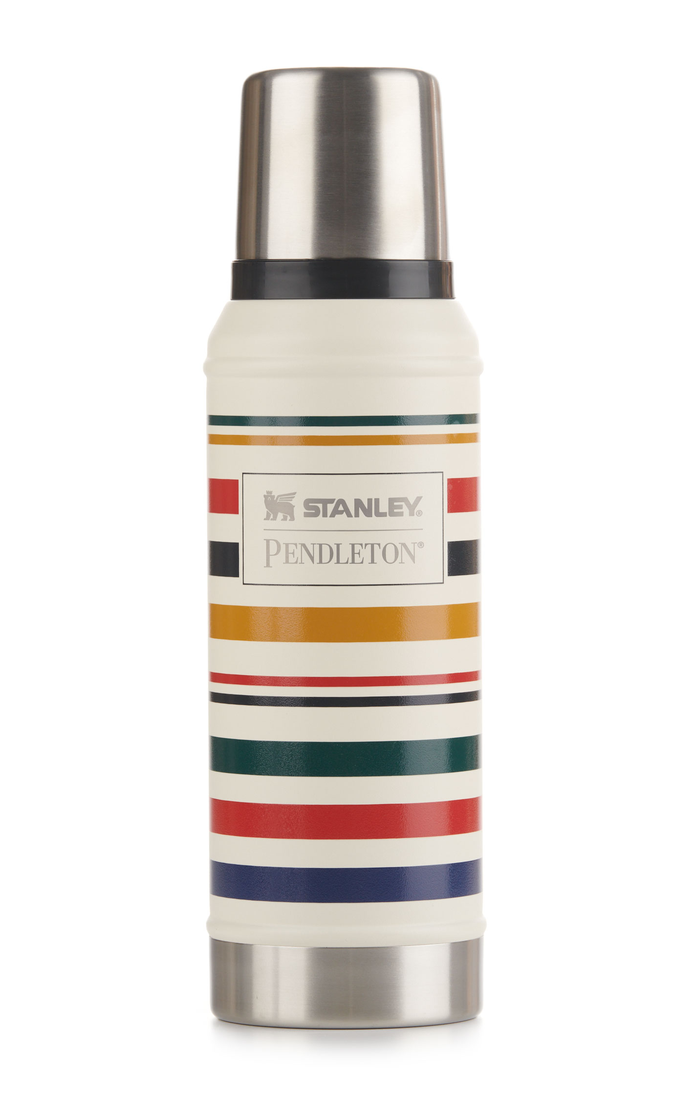 Stanley Pendleton Classic Cream & Colorful Stripe 1.0 QT Insulated Bottle - Image 1