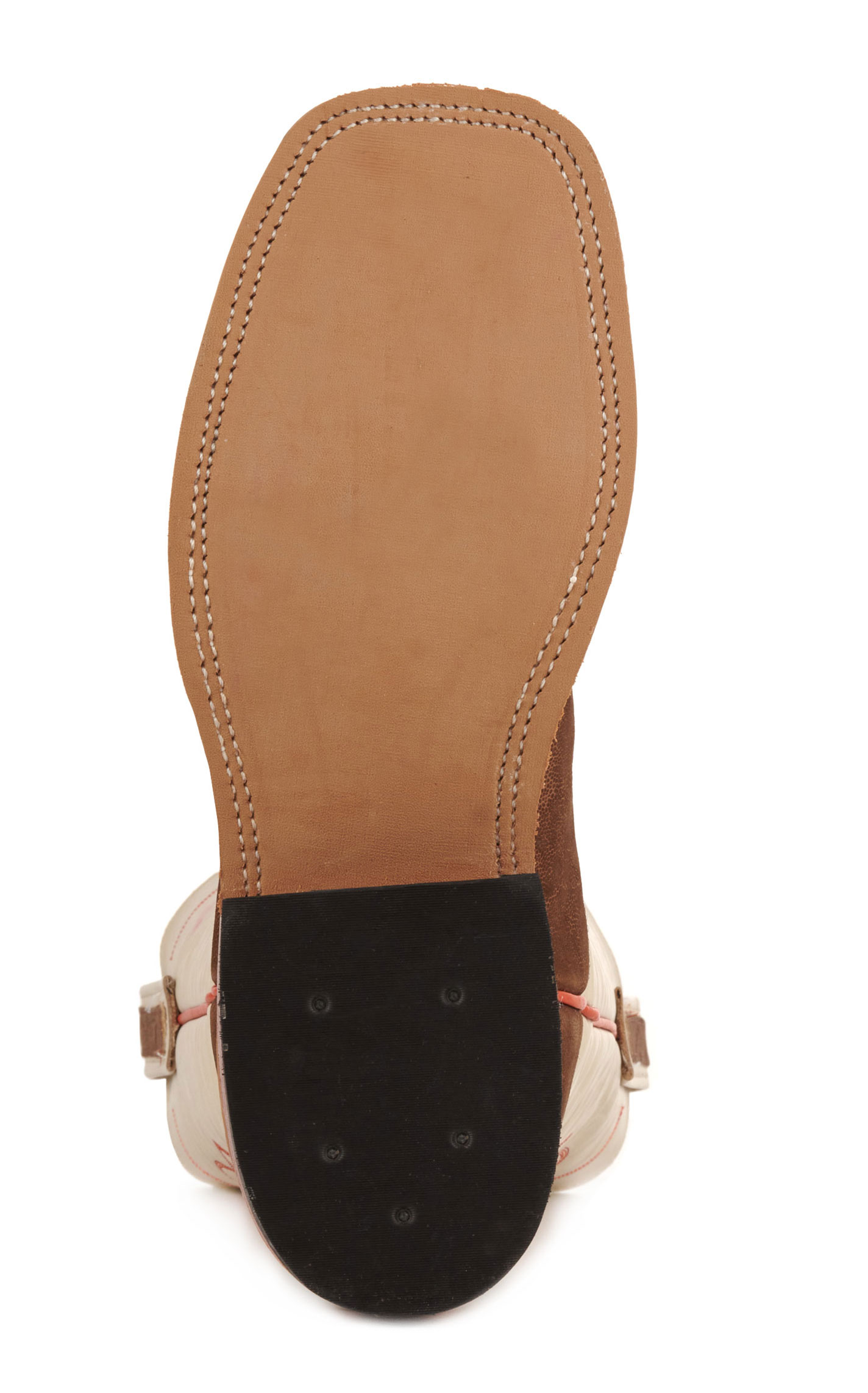 Anderson Bean Men's Tan Buffed Elephant and Bone Wide Square Toe Exotic Cowboy Boots - Image 1