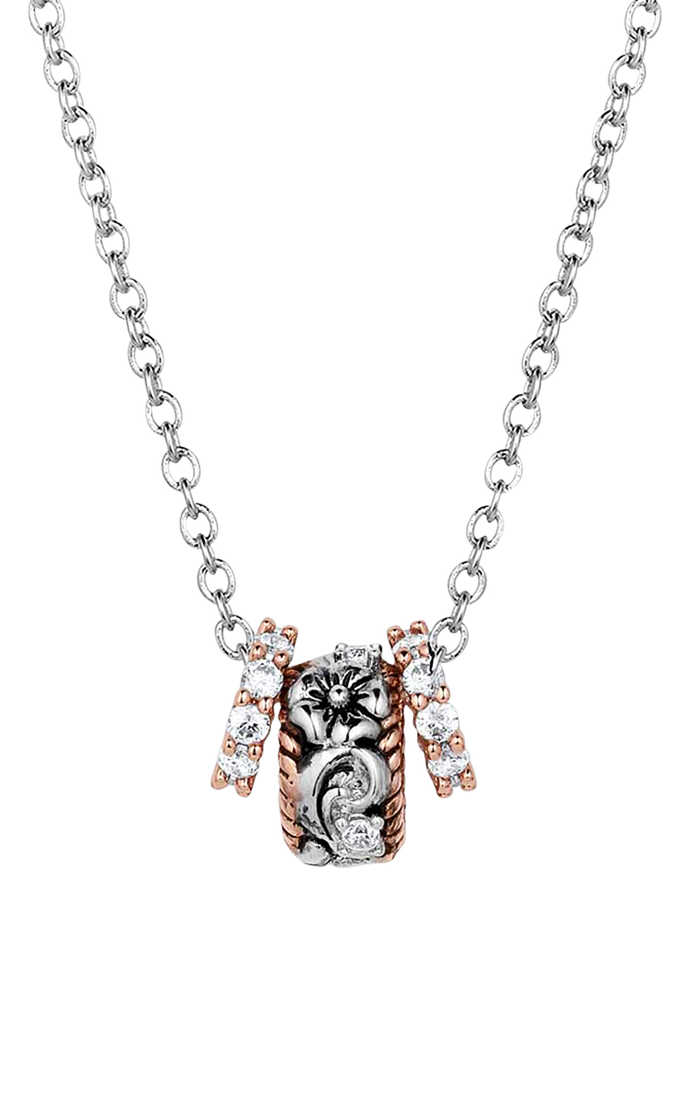 Montana Silversmiths Silver Chain Wildflower & Cubic Zirconia 3 Tiny Ring Pendants - Image 1
