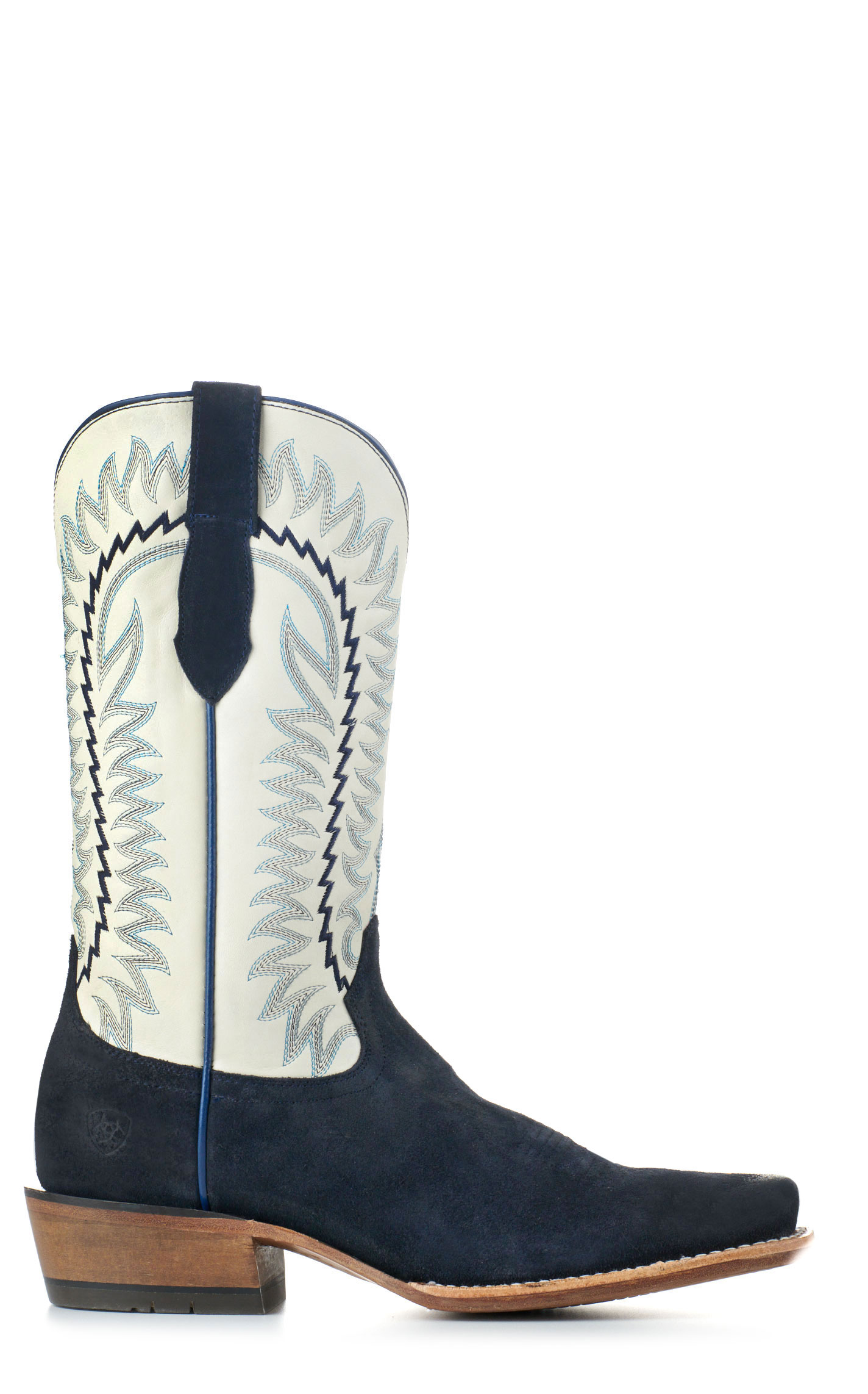 Ariat Men's Futurity Time White and Blue Roughout TekStep Punchy Square Toe Cowboy Boots - Image 1
