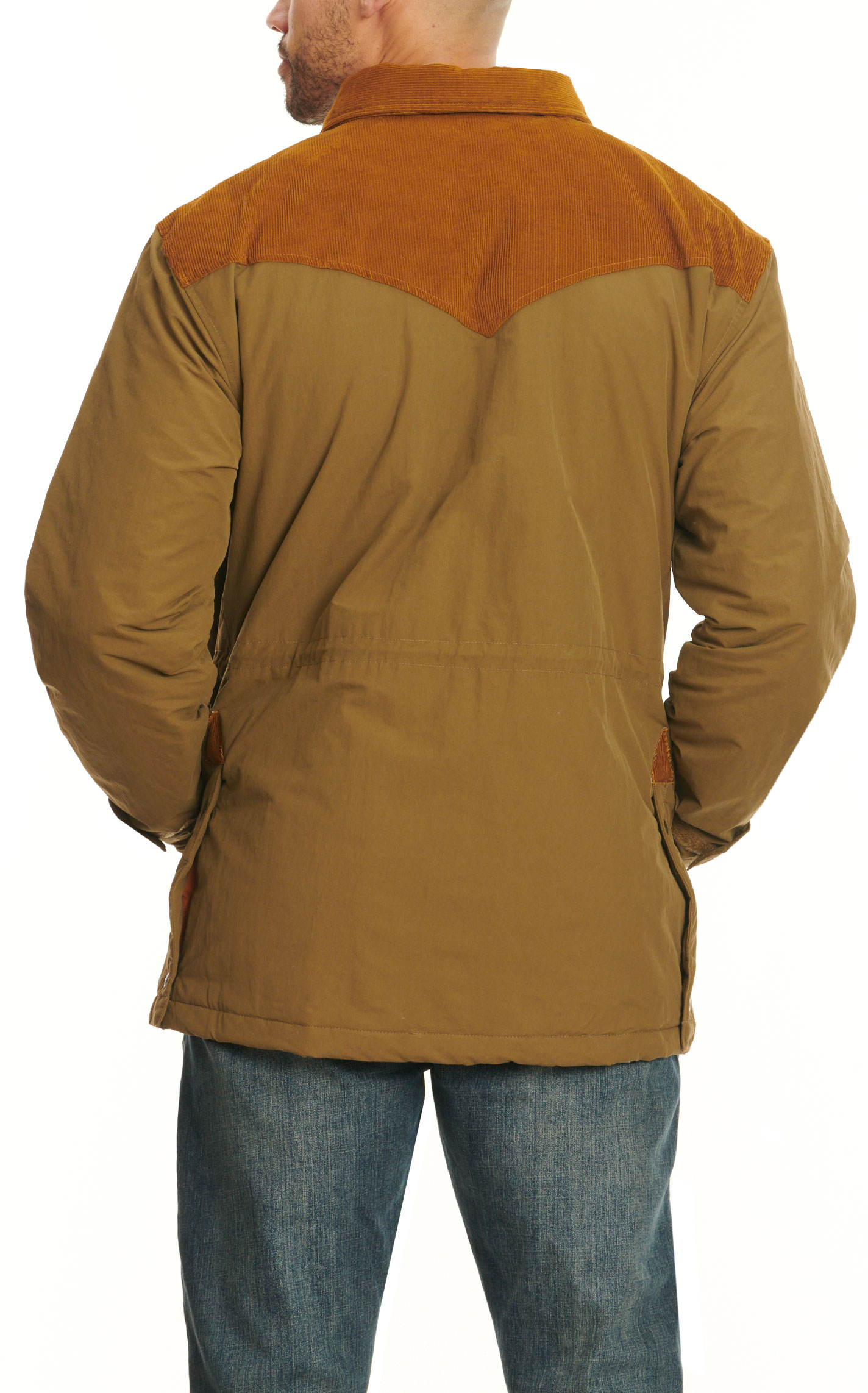 Schaefer Outfitter Men's Carson Toasted Olive & Cinnamon Corduroy Yoke Insulated Jacket - Image 1