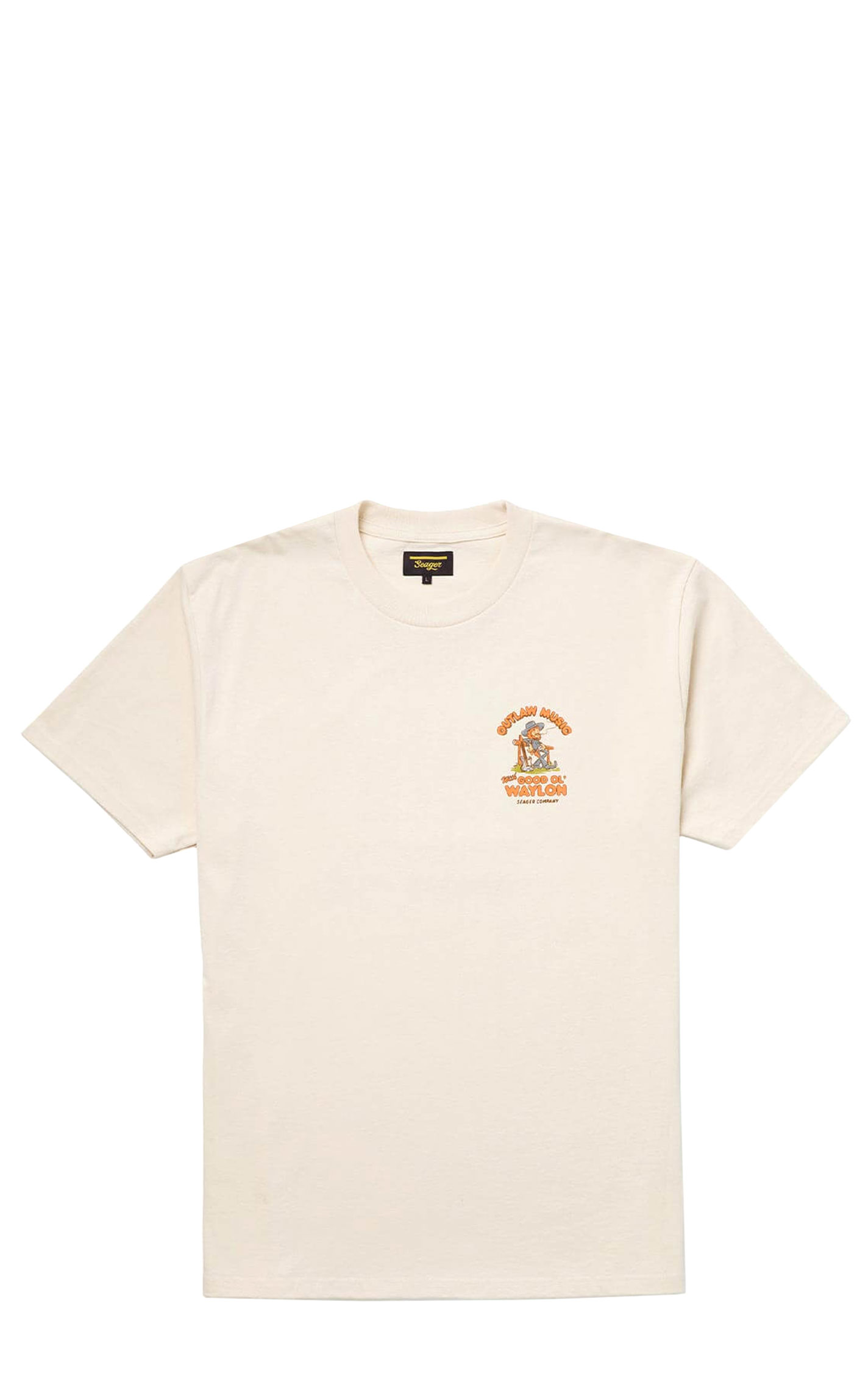 Seager X Waylon Jennings Men's Vintage White Outlaw Graphic T-Shirt - Image 1