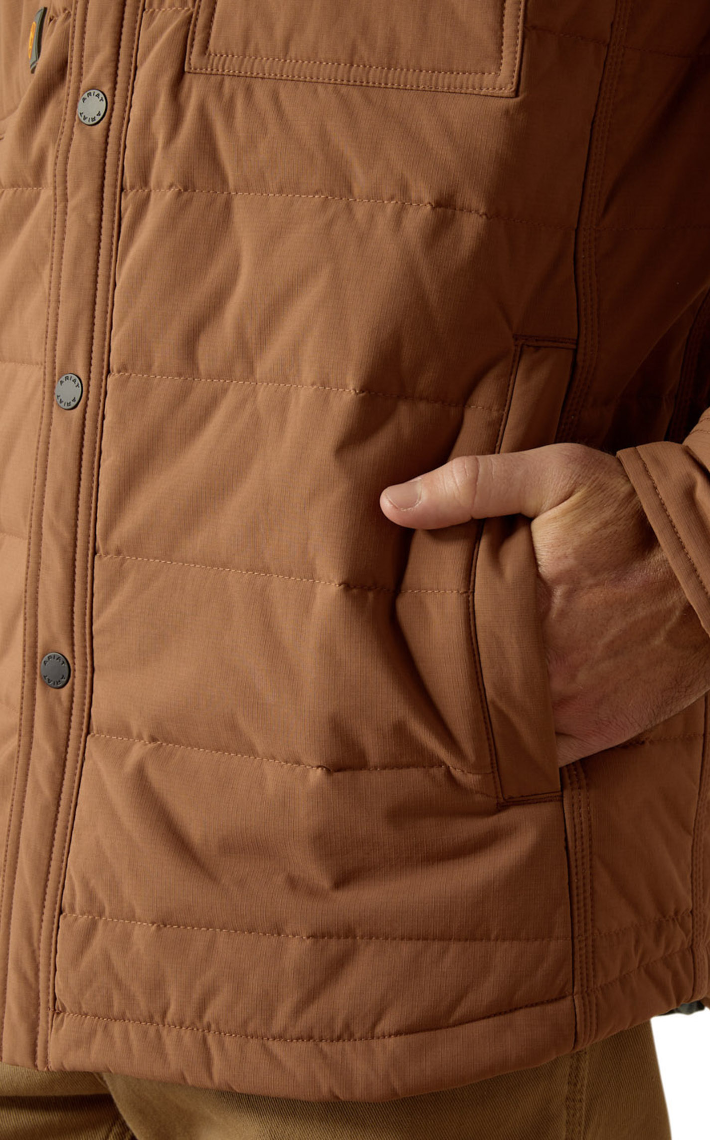 Ariat Rebar Men's Cinnamon Cordura Ripstop Insulated Shirt Jacket - Image 1