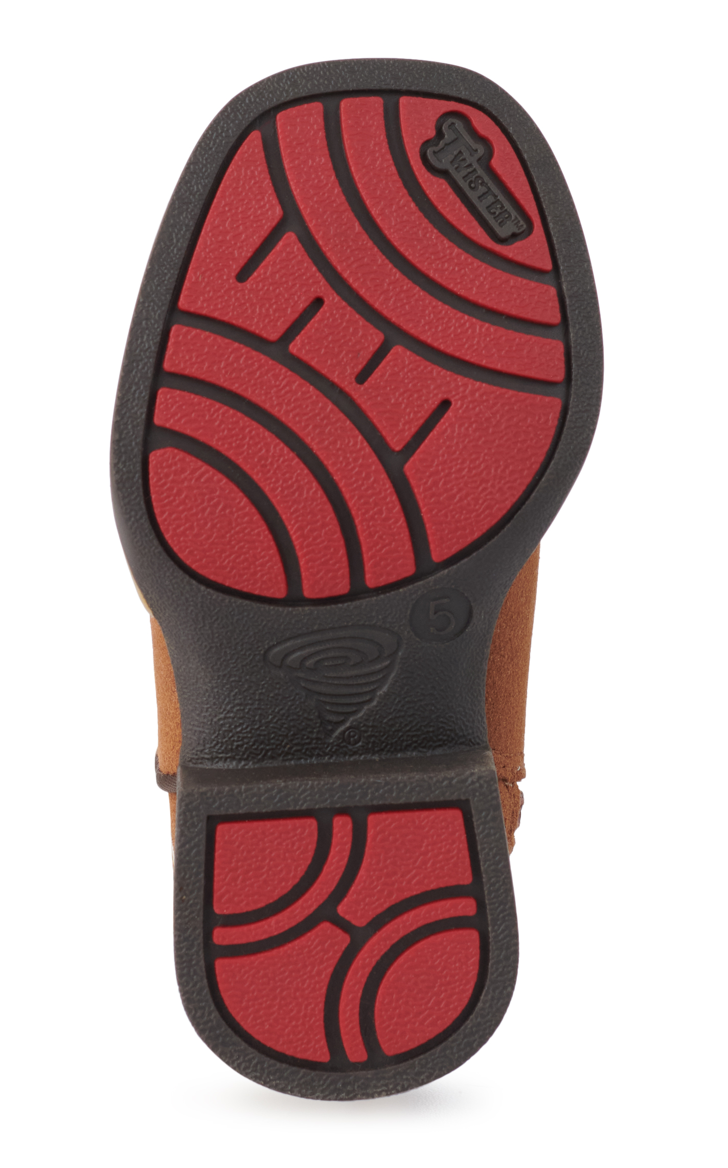Twister Toddler Boys Trey White and Brown Roughout Wide Square Toe Cowboy Boots - Image 1