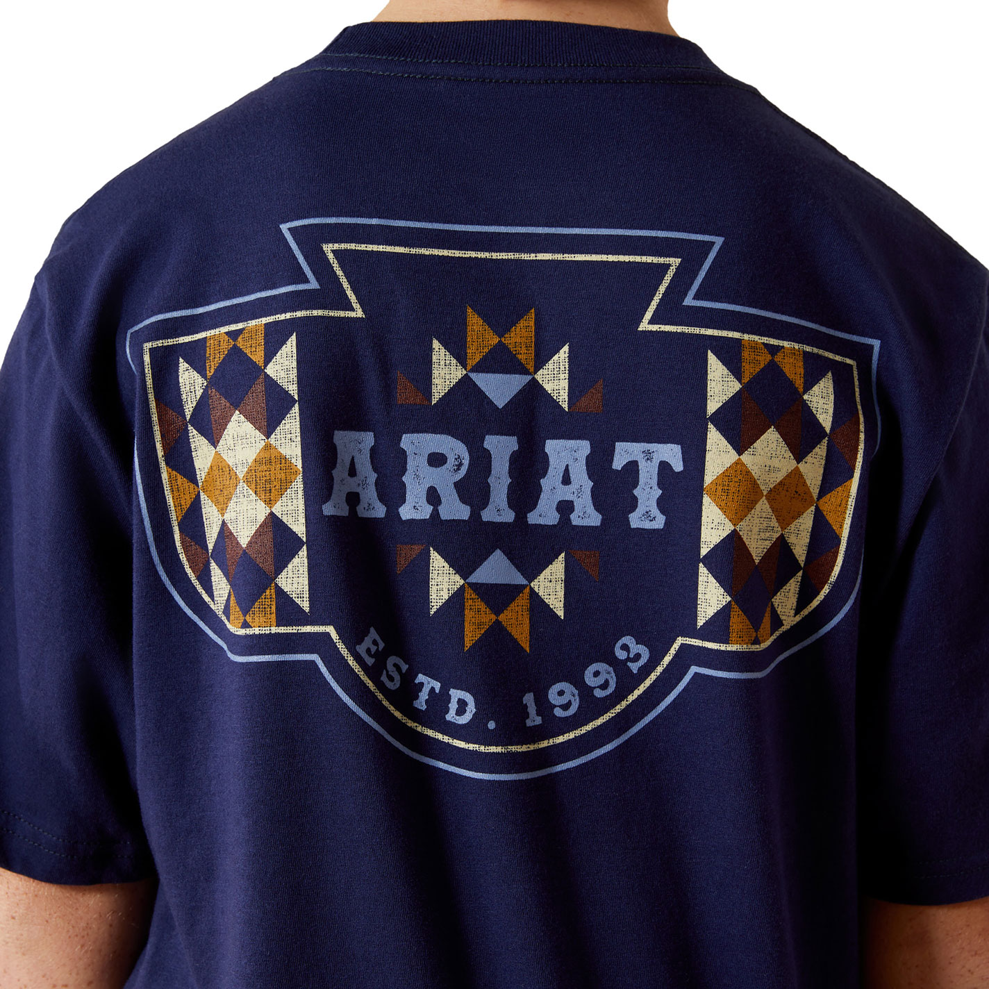 Ariat Boy's Woven West Blue Graphic T-Shirt - Image 1