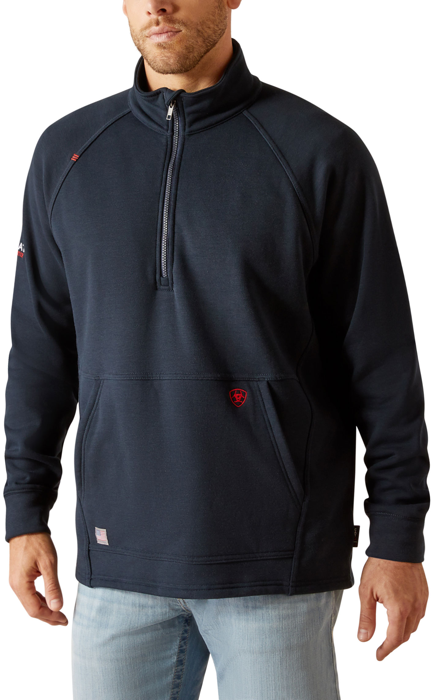 Ariat Men's FR Primo 2.0 Navy CAT 3 1/4 Zip Pullover  - Image 1