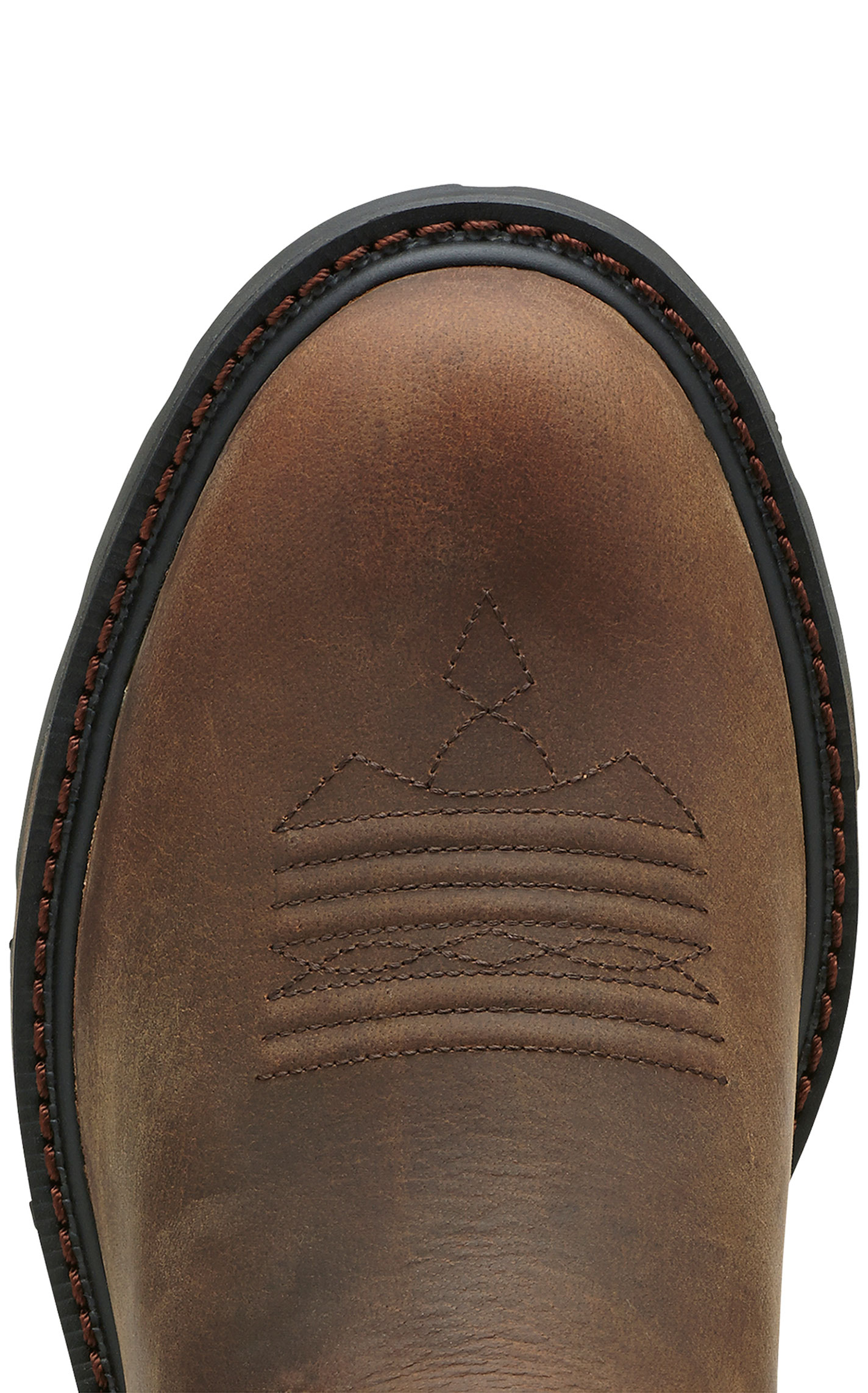 Ariat Men's Groundbreaker Distressed Brown Round Toe Work Boots - Image 1