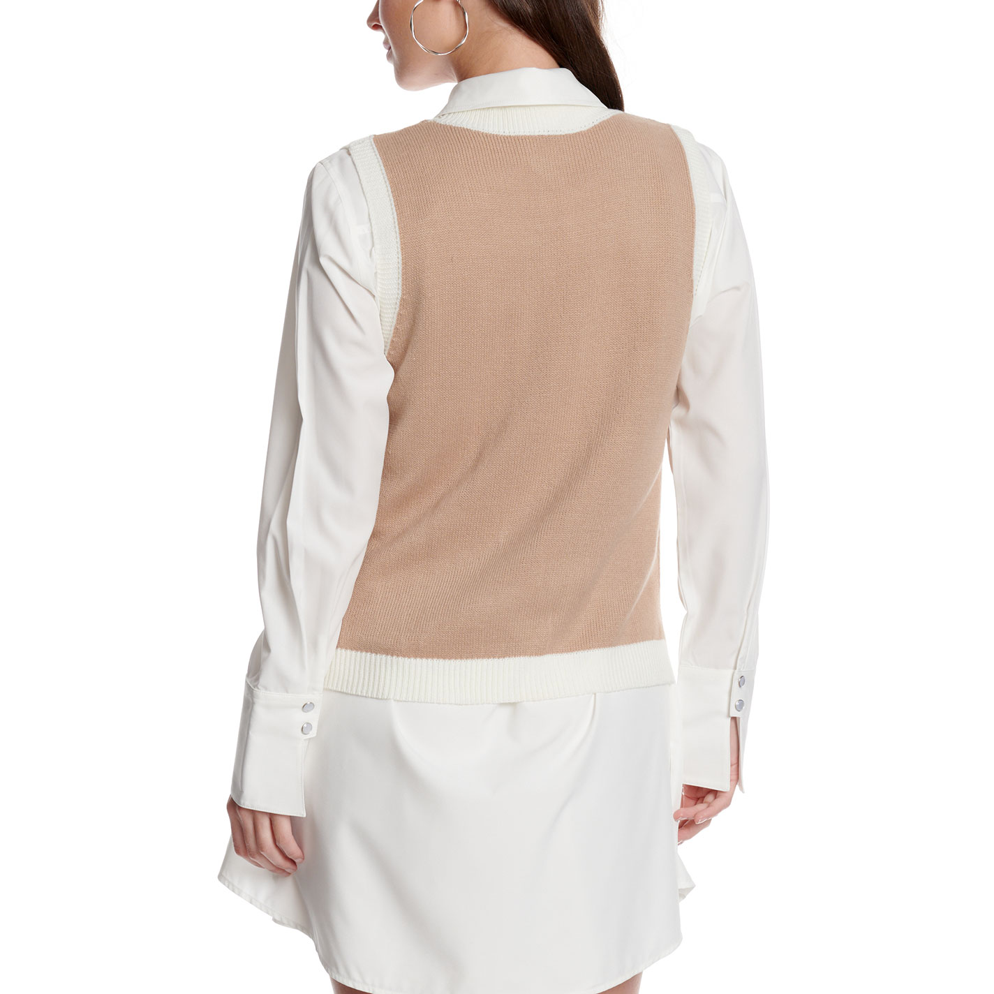 Rockin' C Women's Cream Horseshoe Print Sweater Vest - Image 1