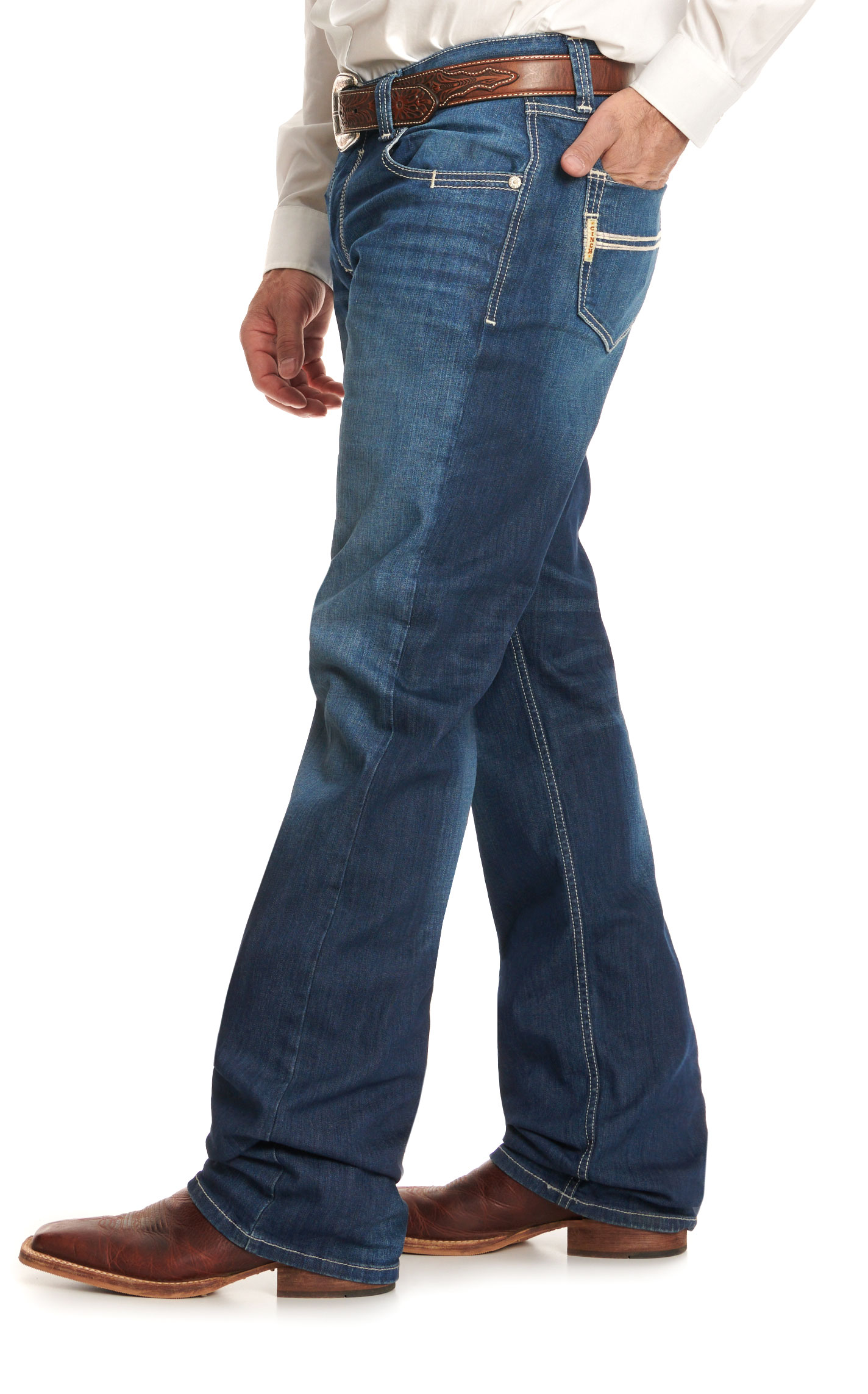 Cinch Men's Carter 2.0 Dark Wash Mid-Rise Relaxed Boot Cut Jeans - Image 1