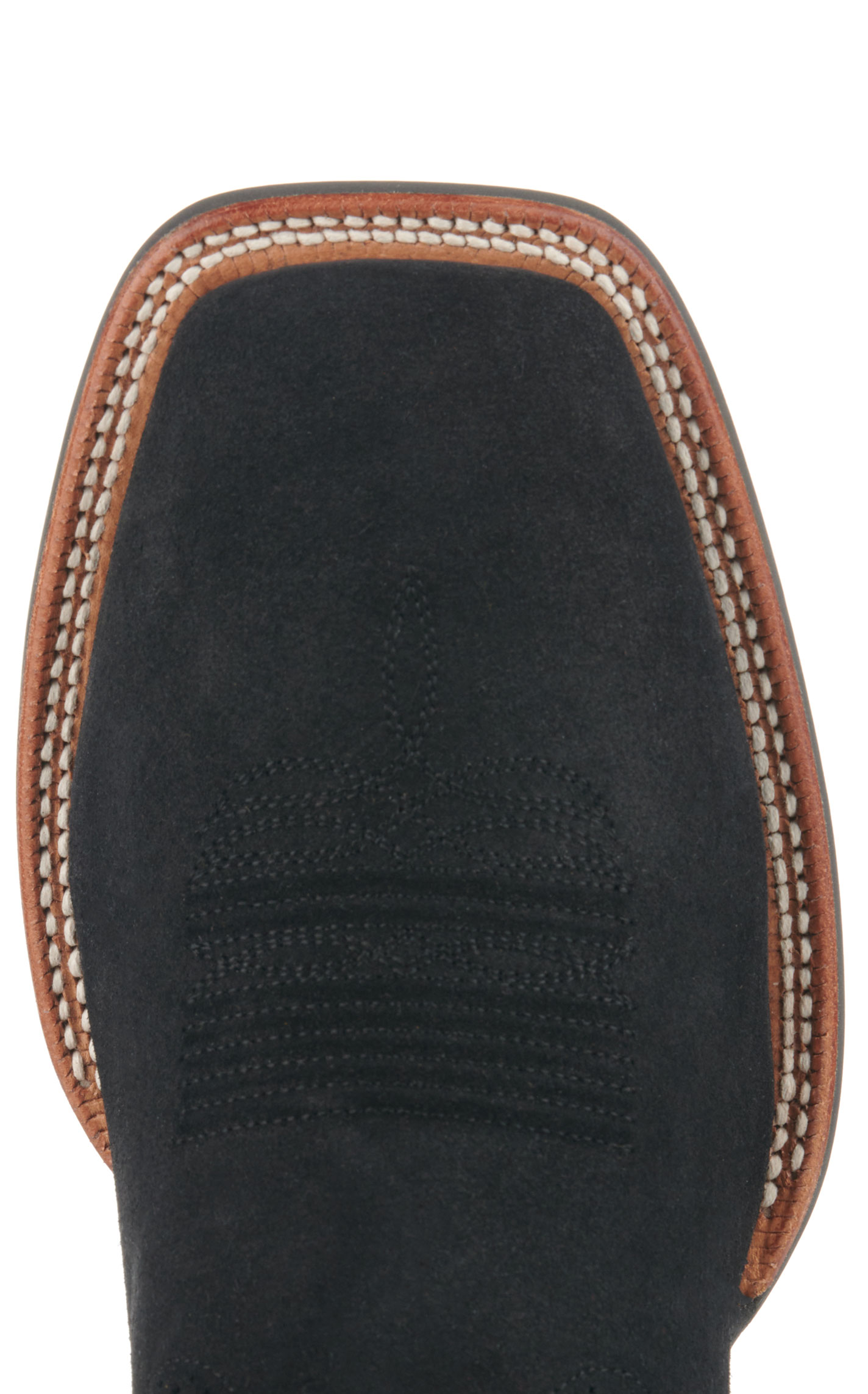 Ariat Men's Oakwood Black Roughout Suede and Dirty Denim Wide Square Toe Cowboy Boots - Image 1