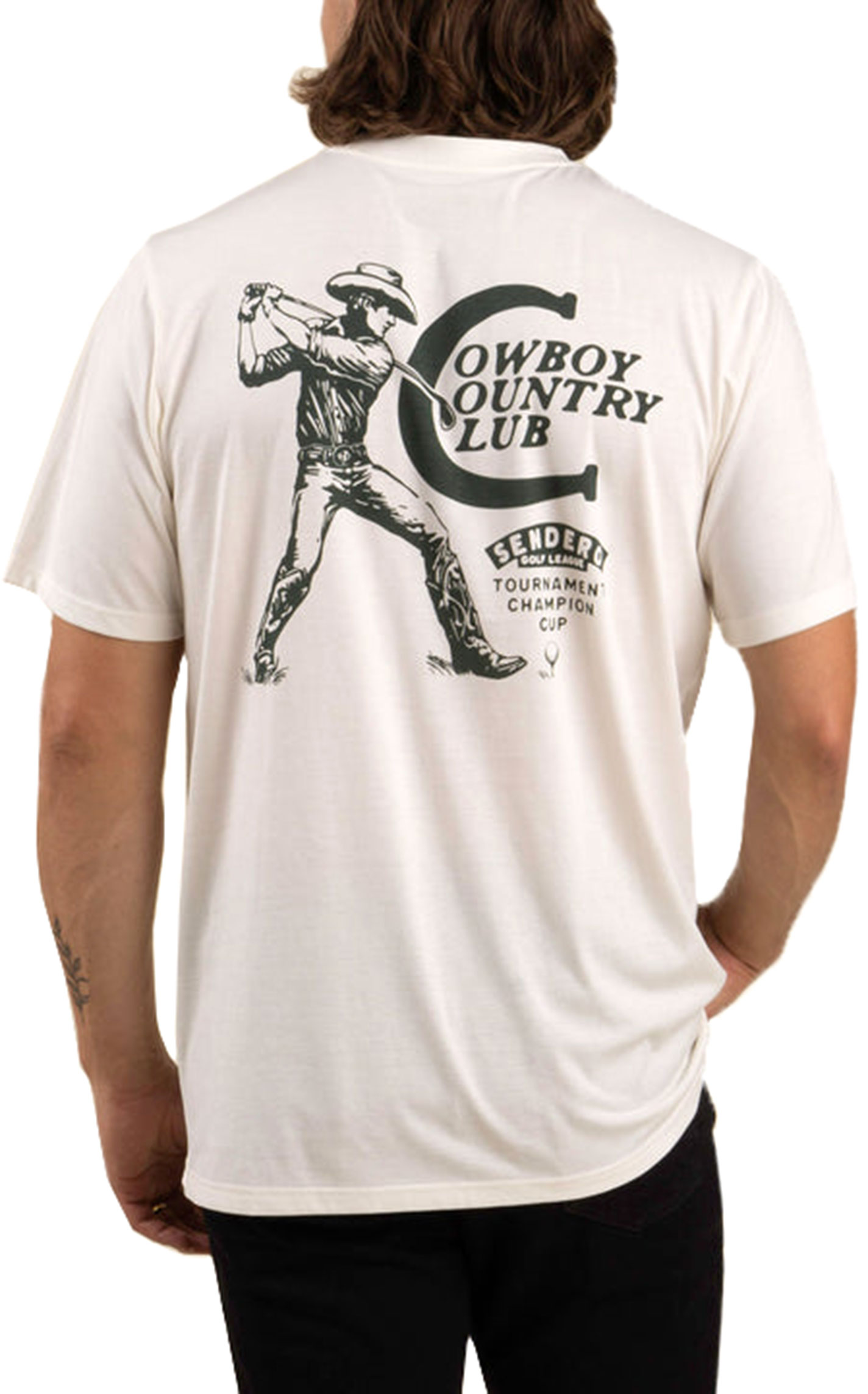 Sendero Provisions Co. Men's White Country Club Graphic T-Shirt - Image 1