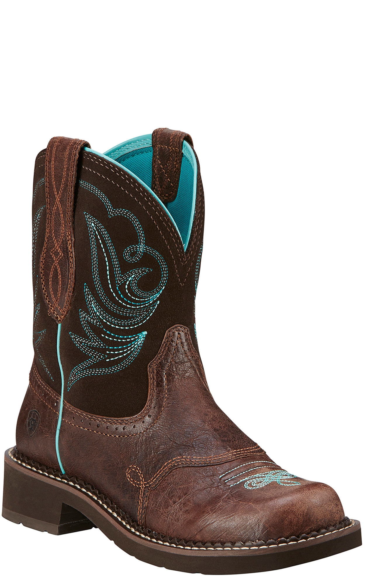 Ariat Women's Fatbaby Heritage Dapper Royal Chocolate and Fudge Round Toe Cowboy Boots - Image 1