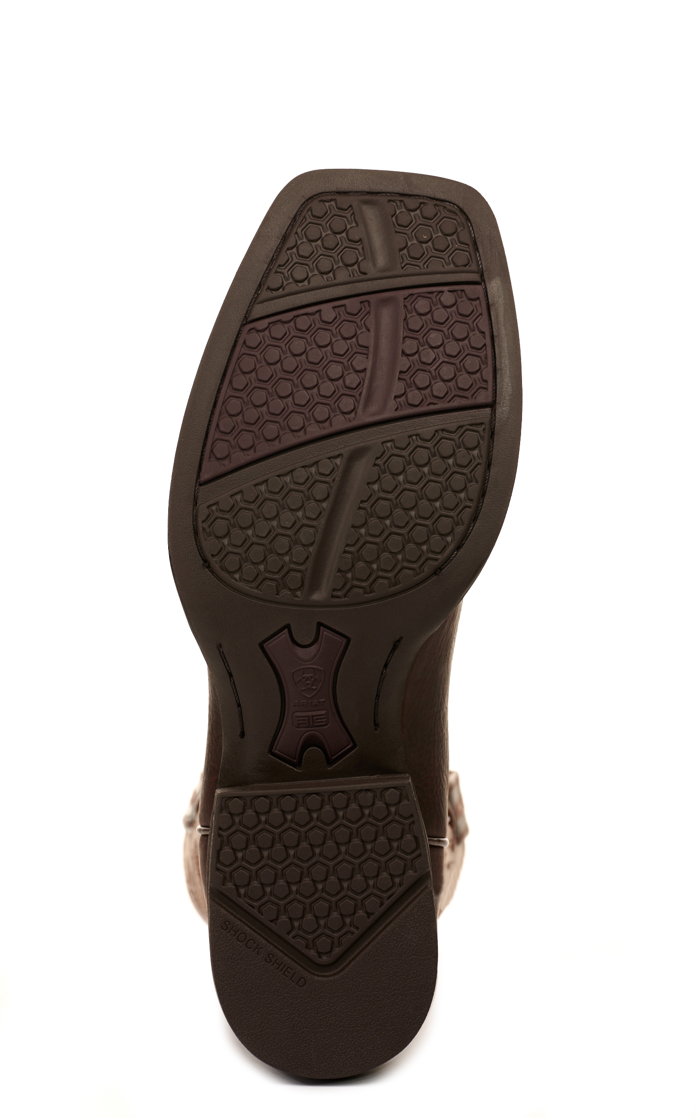 Ariat Men's Amos Shock Shield Barley Brown and Trucker Tan Wide Square Toe Cowboy Boots - Image 1
