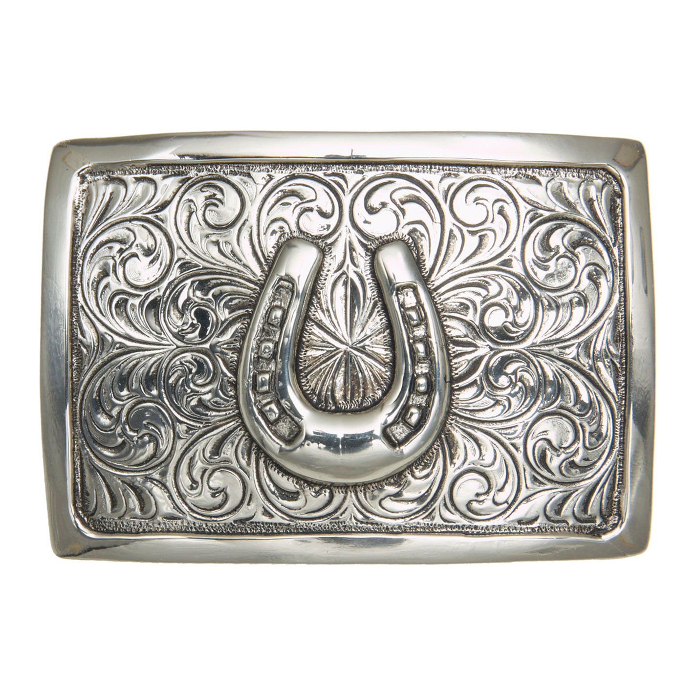 AndWest Silver Filigree & Horseshoe Belt Buckle - Image 1