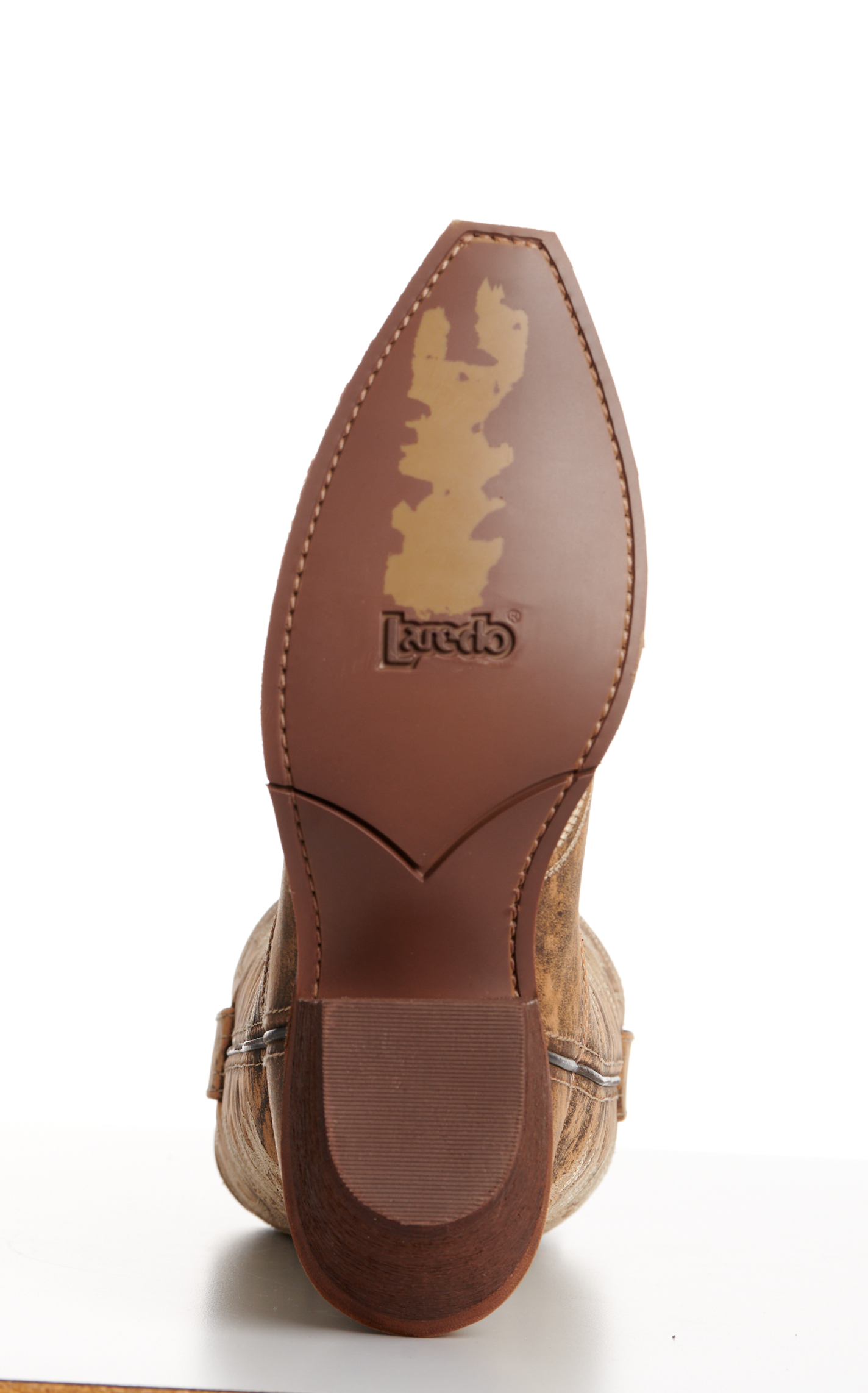 Laredo Women's Emmylee Distressed Tan Snip Toe Cowboy Boots - Image 1