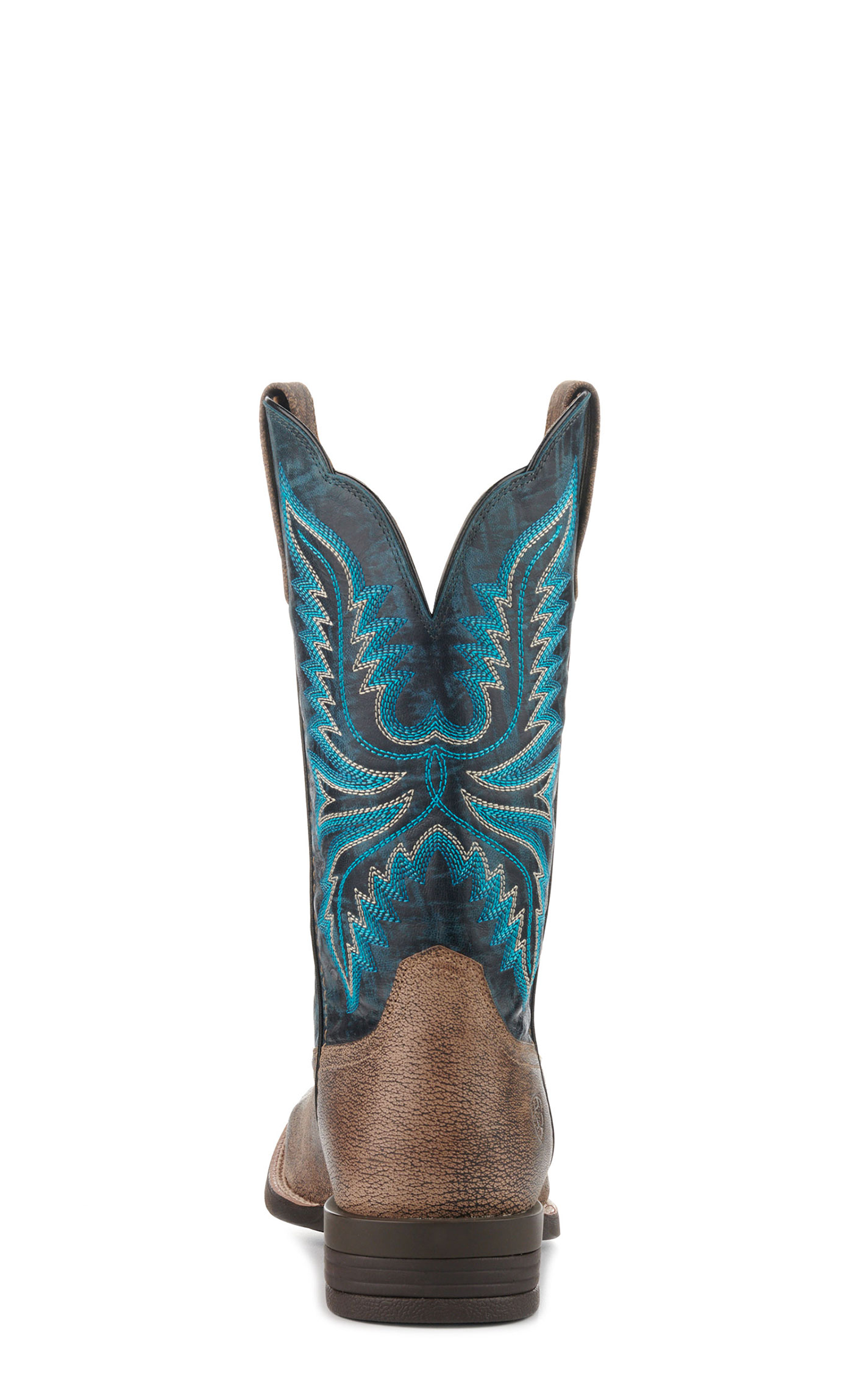 Ariat Men's Brush Creek Stone and Navy Wide Square Toe Shock Shield Cowboy Boots - Image 1