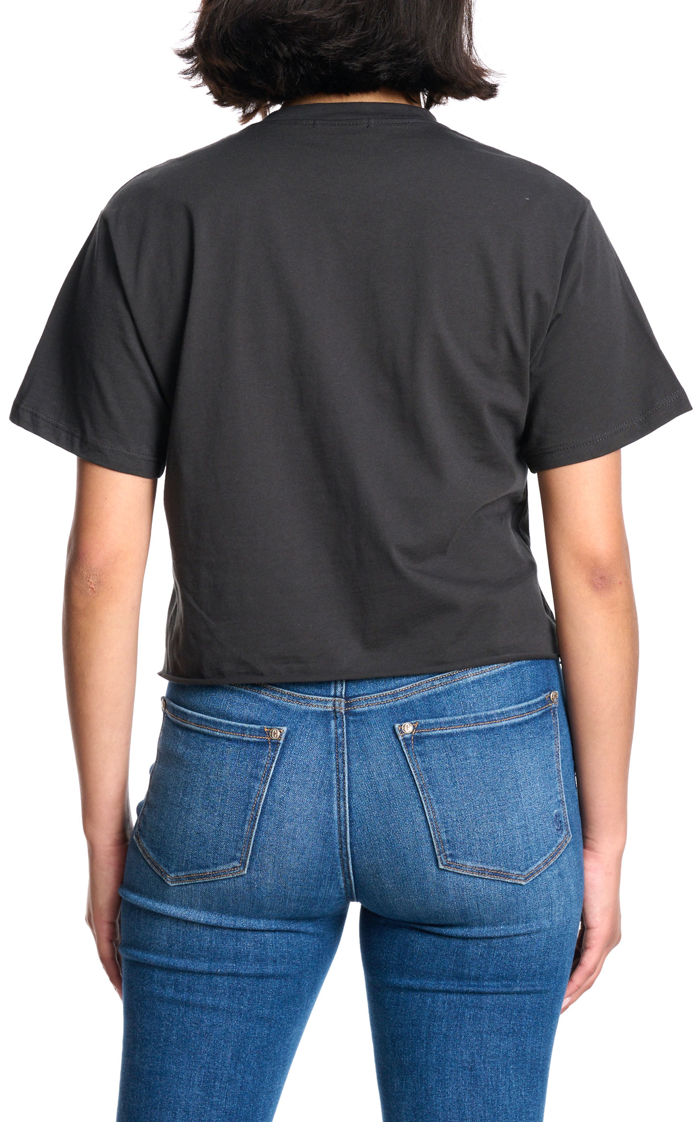 Zutter Women's Black Long Live Cropped T-Shirt - Image 1