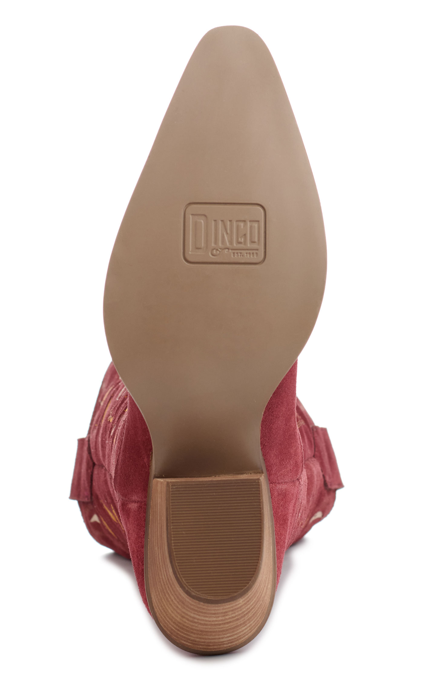 Dingo Women's Bandelera Burgundy Suede Snip Toe Tall Cowboy Boots - Image 1