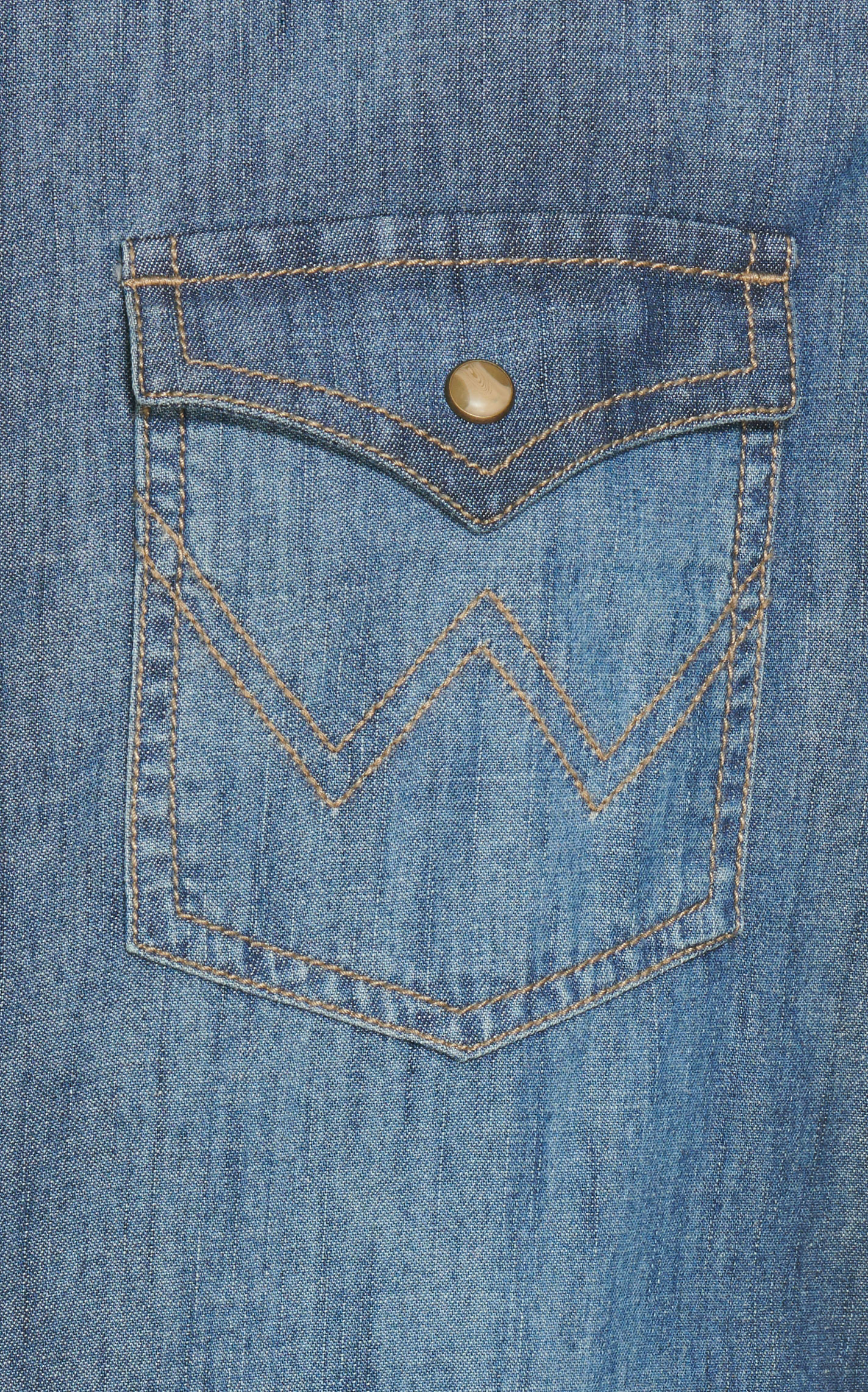 Wrangler Retro Men's Solid Denim Long Sleeve Western Shirt - Image 1