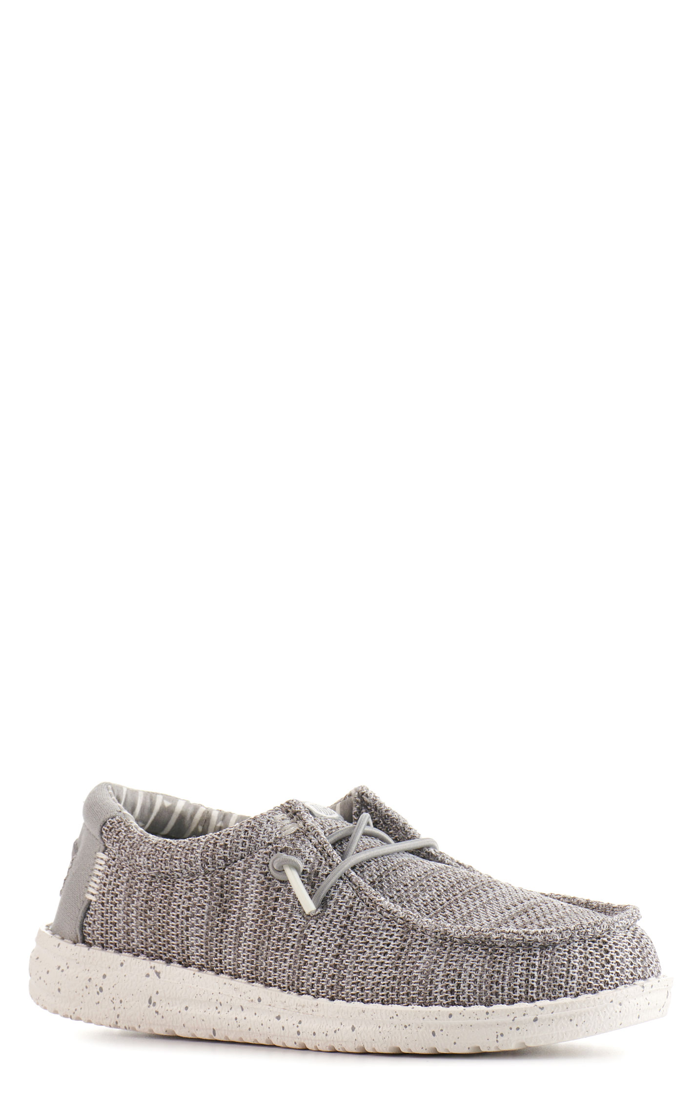 Hey Dude Kids' Wally Stretch Sox Gray Moc Toe Casual Shoes - Image 1