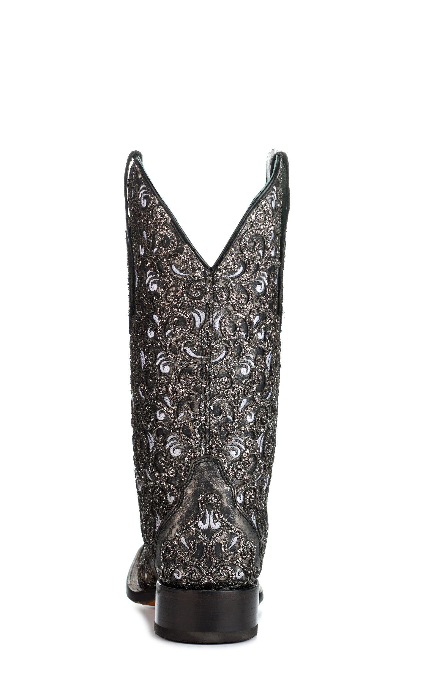 Corral Women's Black with Glitter Overlay Square Toe Cowboy Boots - Image 1