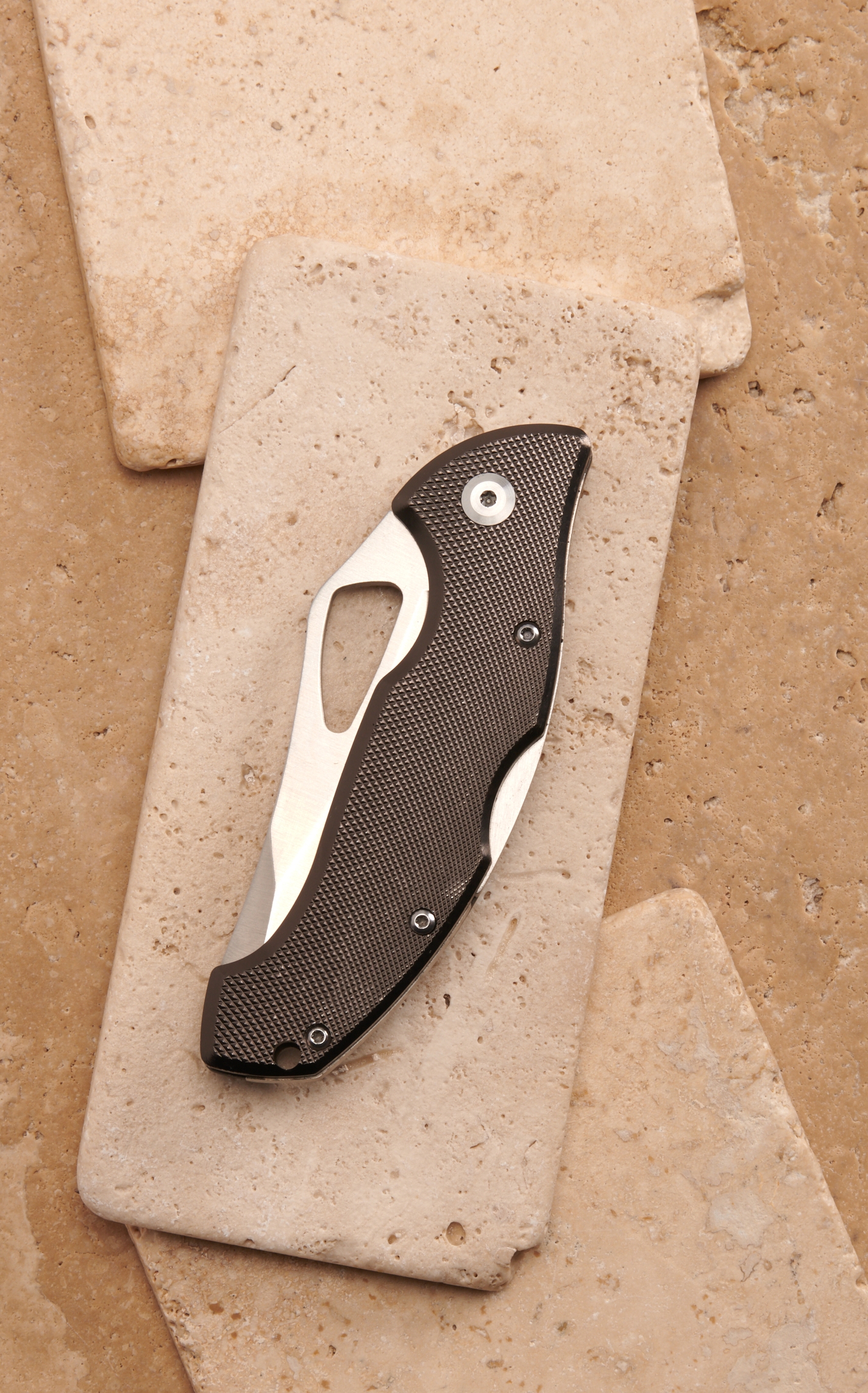 Ariat Medium Gray 3in Aluminum Handle Pocket Knife - Image 1