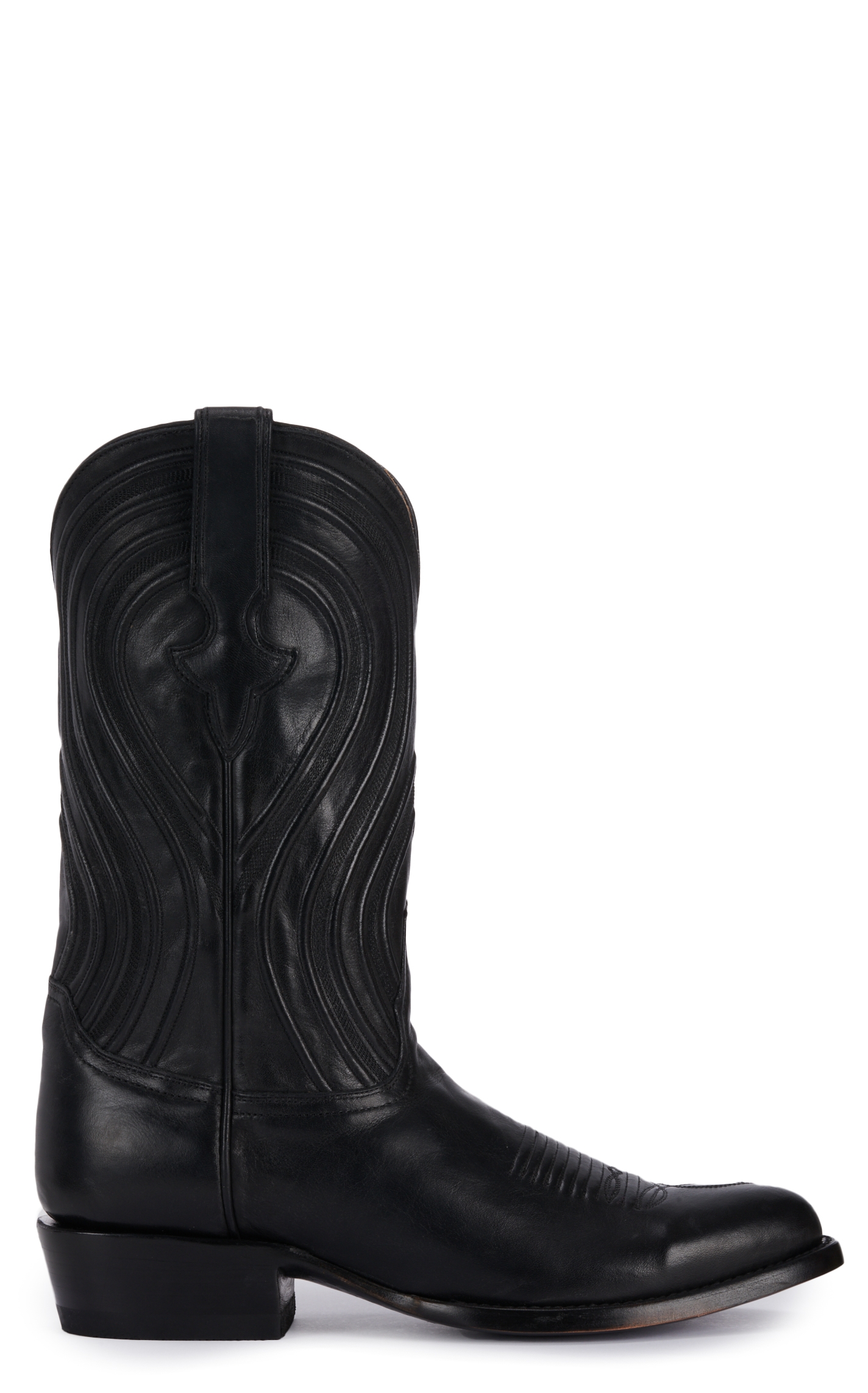 JRC & Sons Men's Colton Ranch Hand Leather Round Toe Cowboy Boot in Black - Image 1