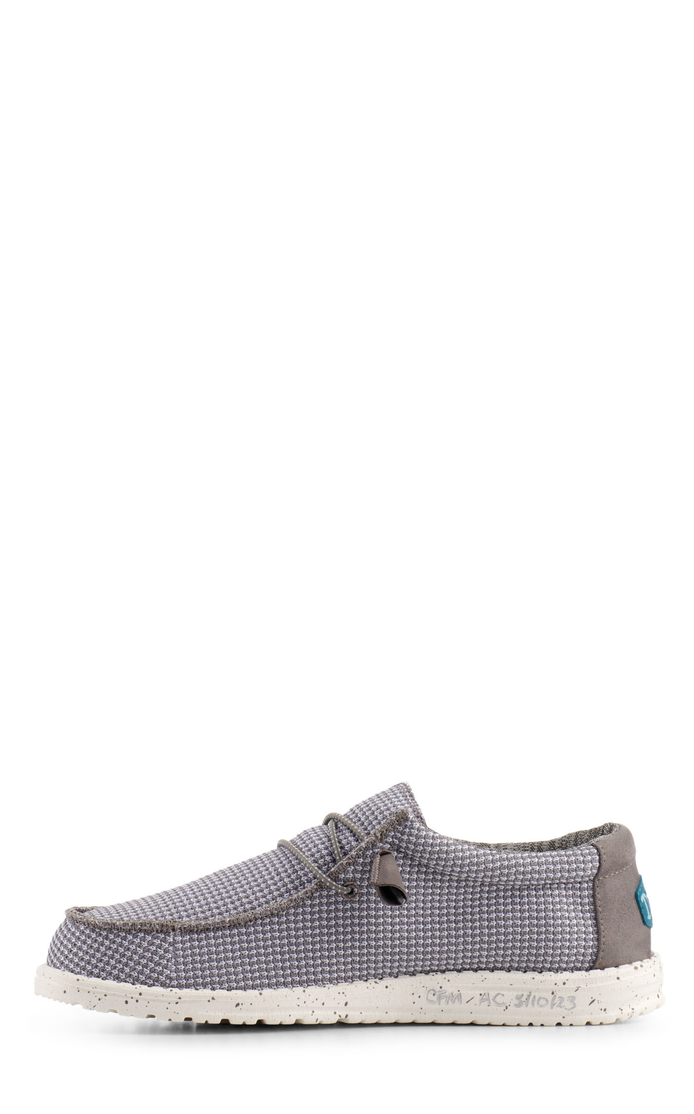 Hey Dude Men's Wally Sport Gray Mesh Lace Up Casual Shoes - Image 1