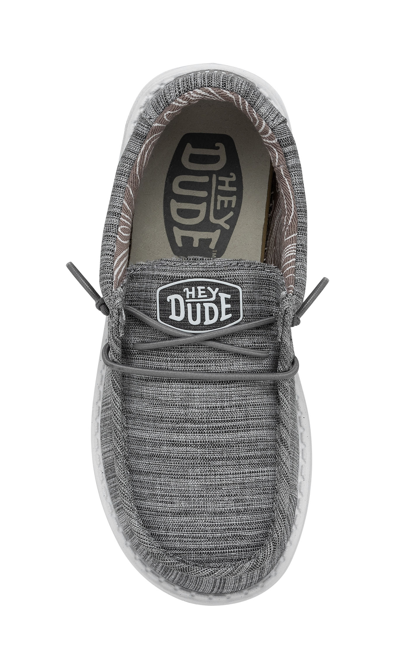 Hey Dude Boys' Wally Blend Linen Stone Moc Toe Lace Up Casual Shoes - Image 1